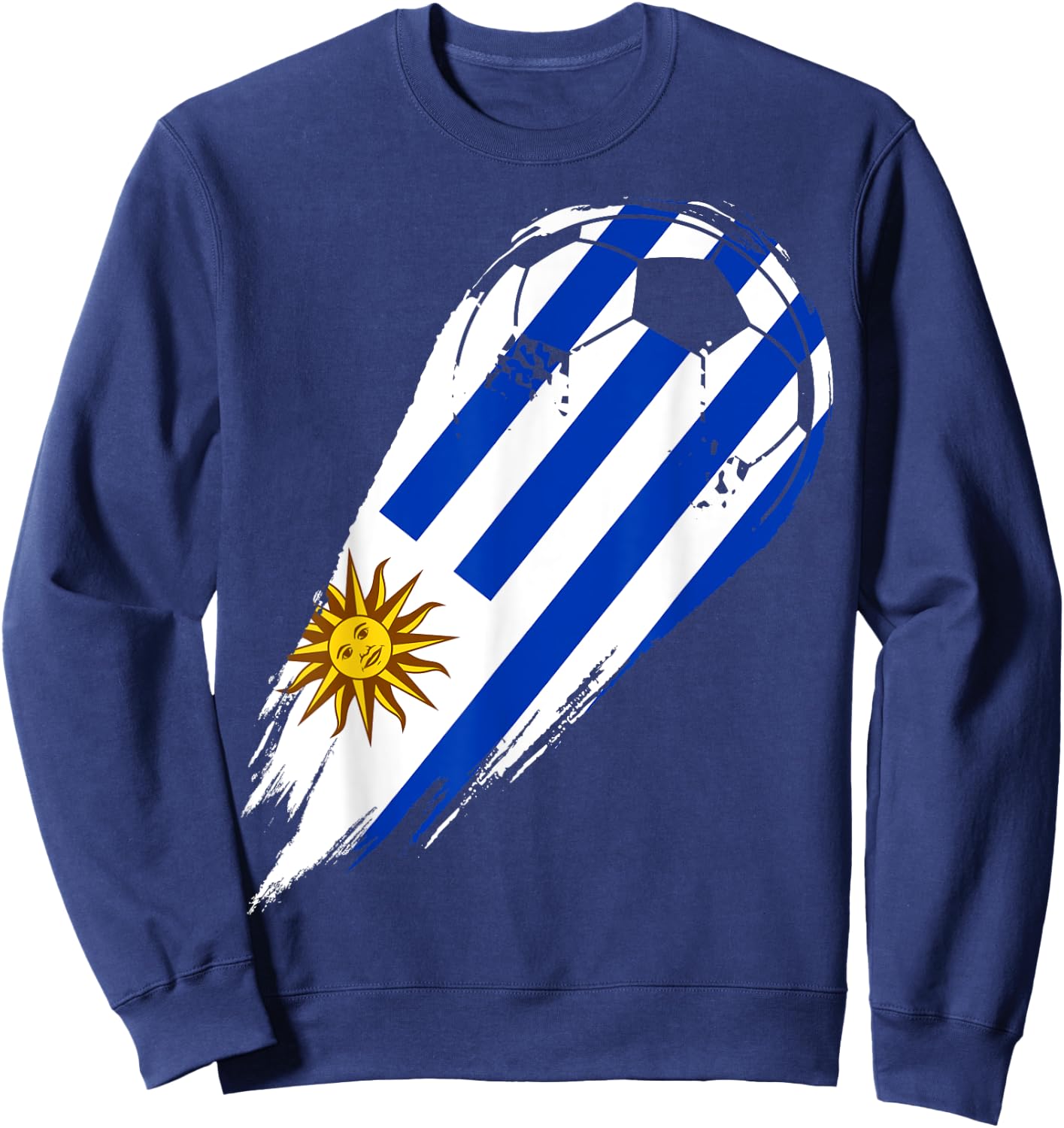 Soccer with flag of Patriotic Uruguay Girls Kids Men Sweatshirt - Sweatshirt | Navy
