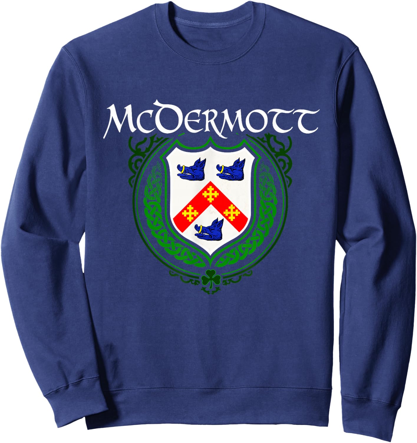 McDermott Surname Irish Clan Tartan Badge Ireland Sweatshirt - Sweatshirt | Navy