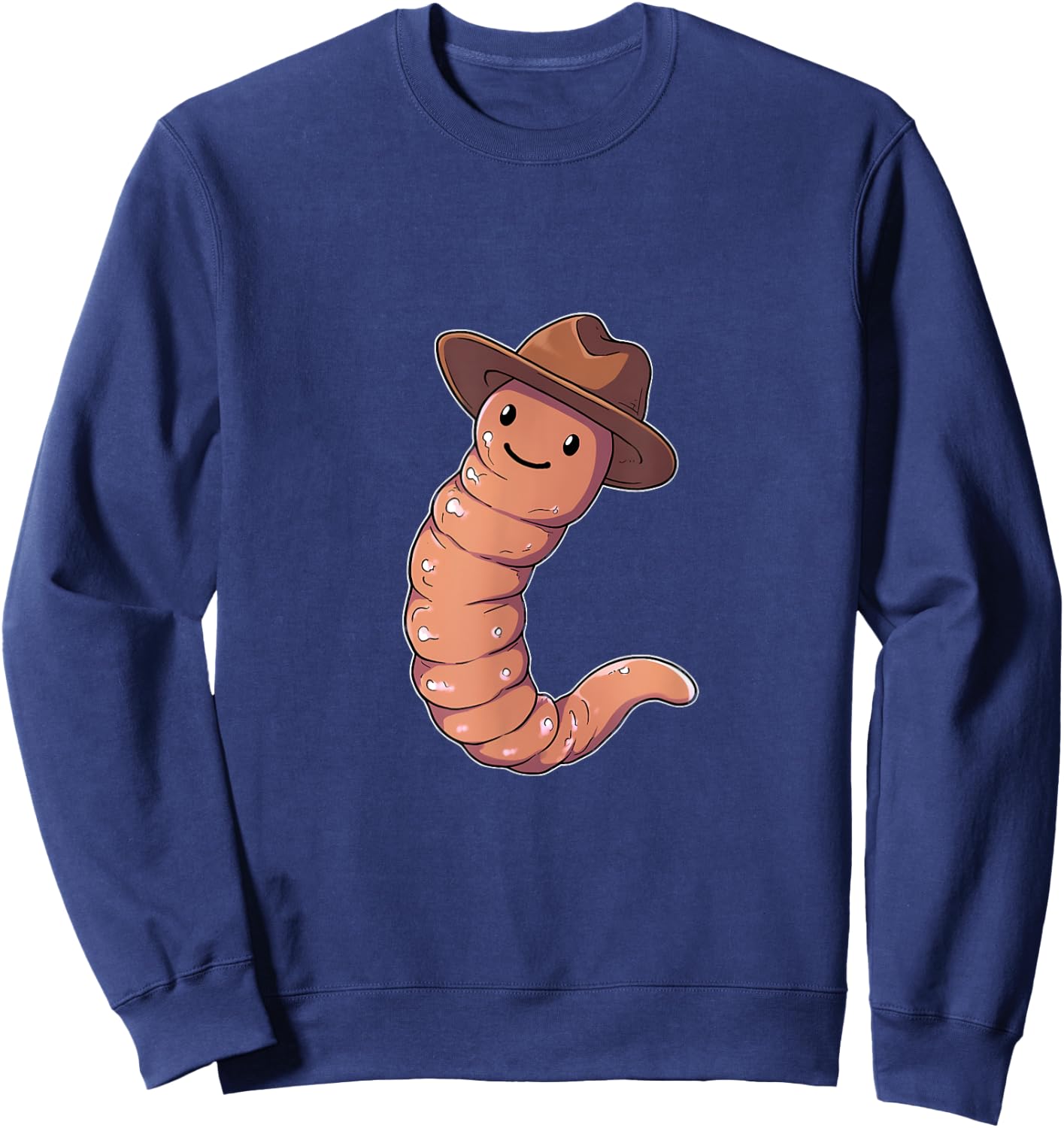 Earthworm Cowboy Hat Worm Lover Farmer Western Sweatshirt - Sweatshirt | Navy