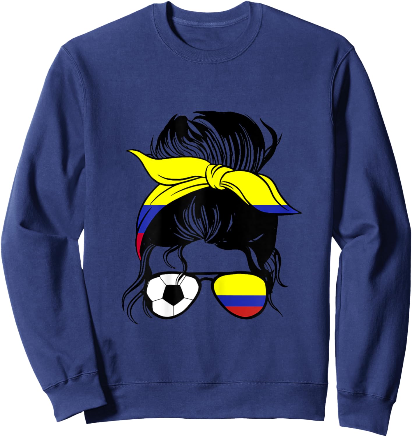 Colombian Soccer Mom Mothers Day Colombia Soccer Girl Sweatshirt - Sweatshirt | Navy