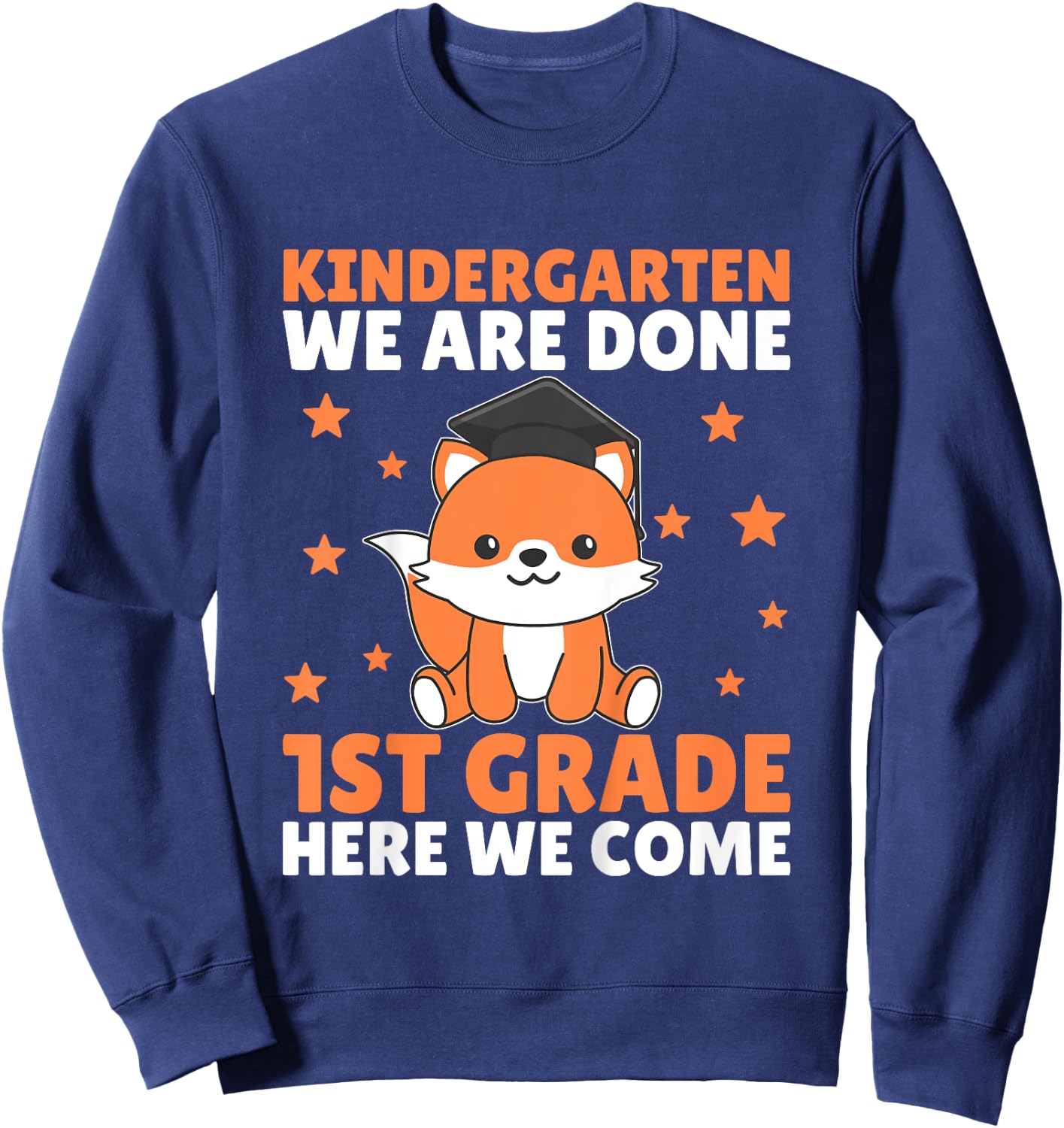 Kids Kids Kindergarten Graduate Fox Graduation Sweatshirt - Sweatshirt | Navy