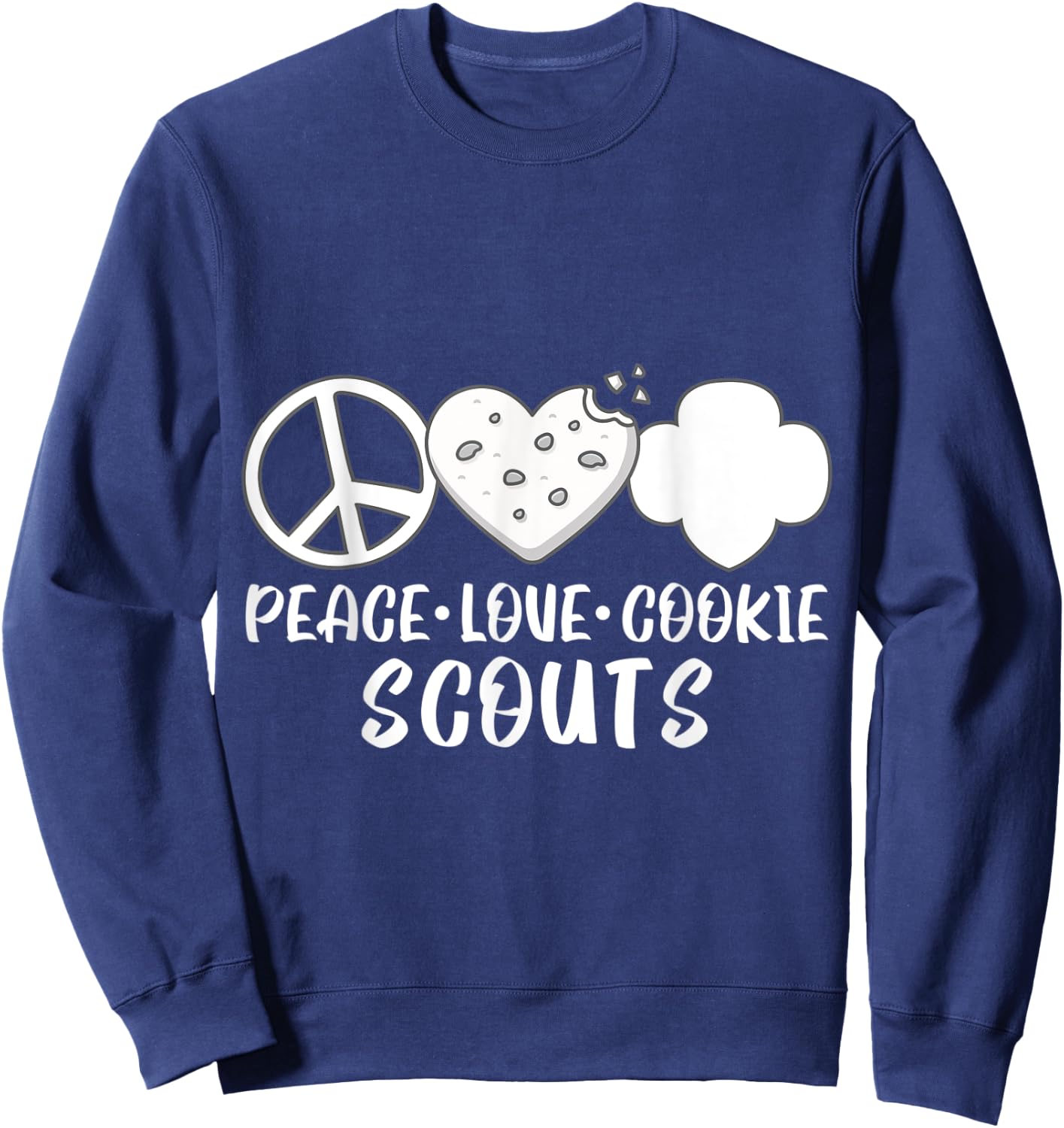 Peace Love Cookie Scouts Sweatshirt - Sweatshirt | Navy