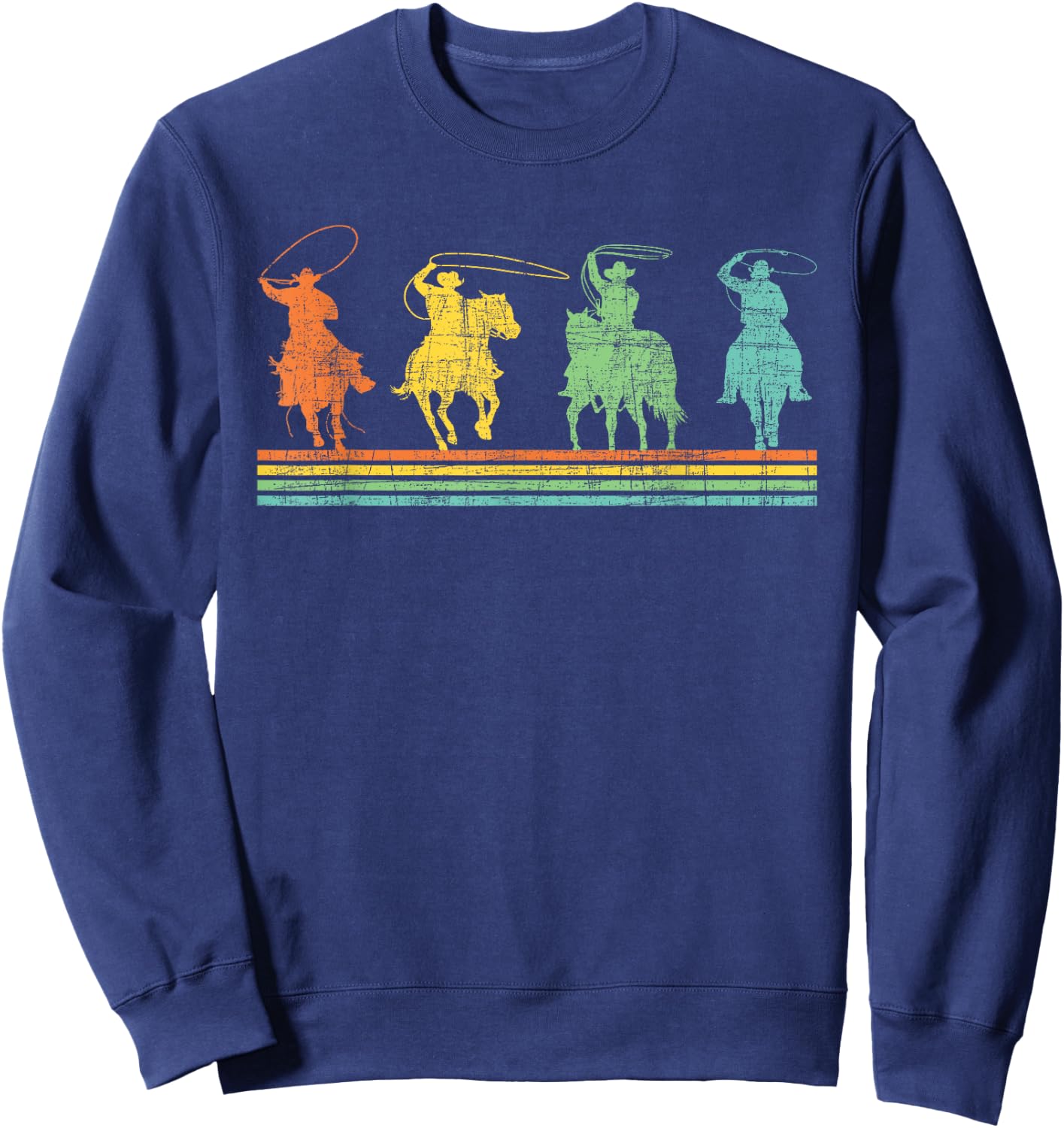 Cowboy - Calf Roping Lover Header Heeler Rodeo Horse Riding Sweatshirt - Sweatshirt | Navy