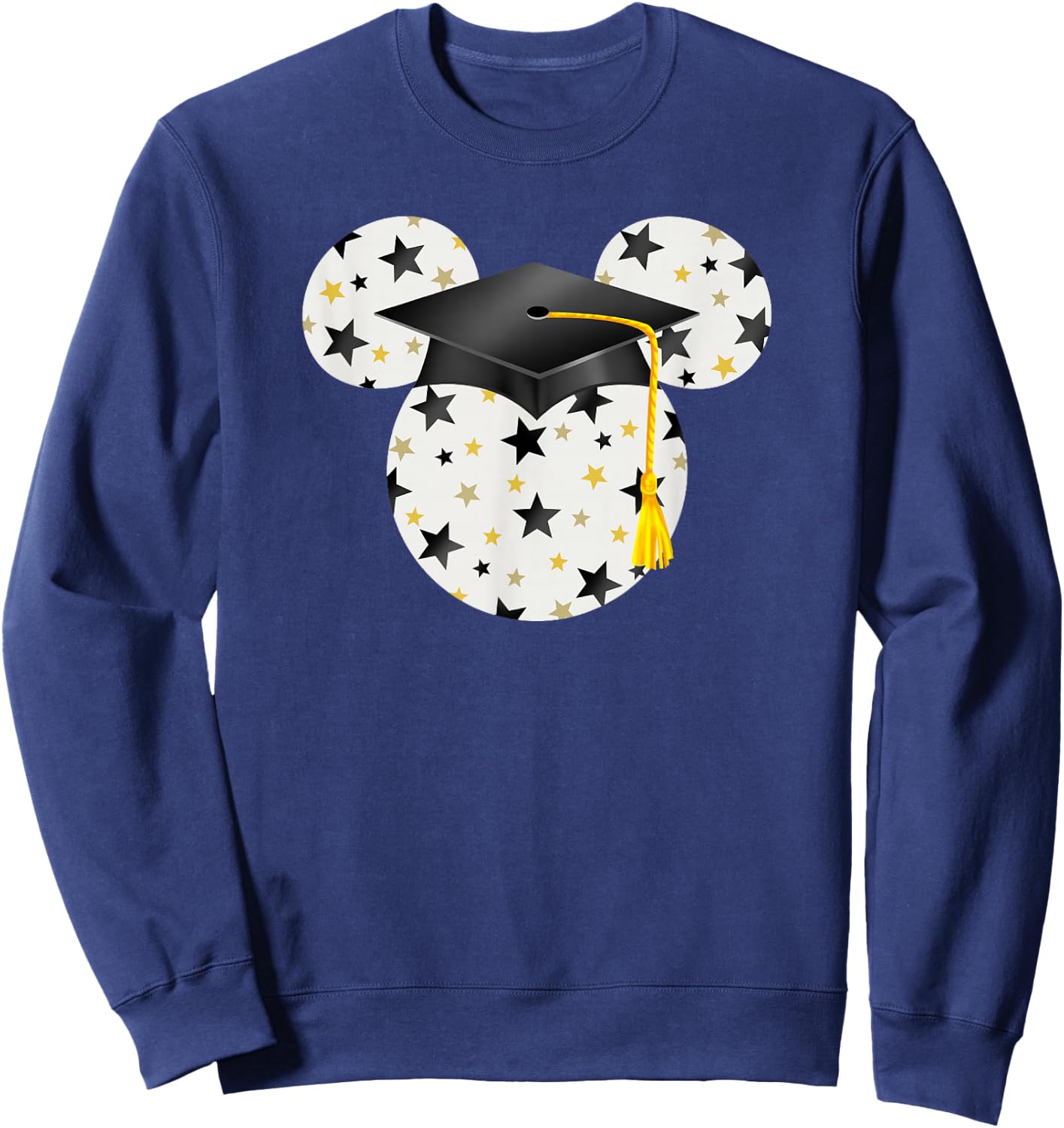 Disney Mickey Head Graduation Hat Star Fill Sweatshirt - Sweatshirt | Navy