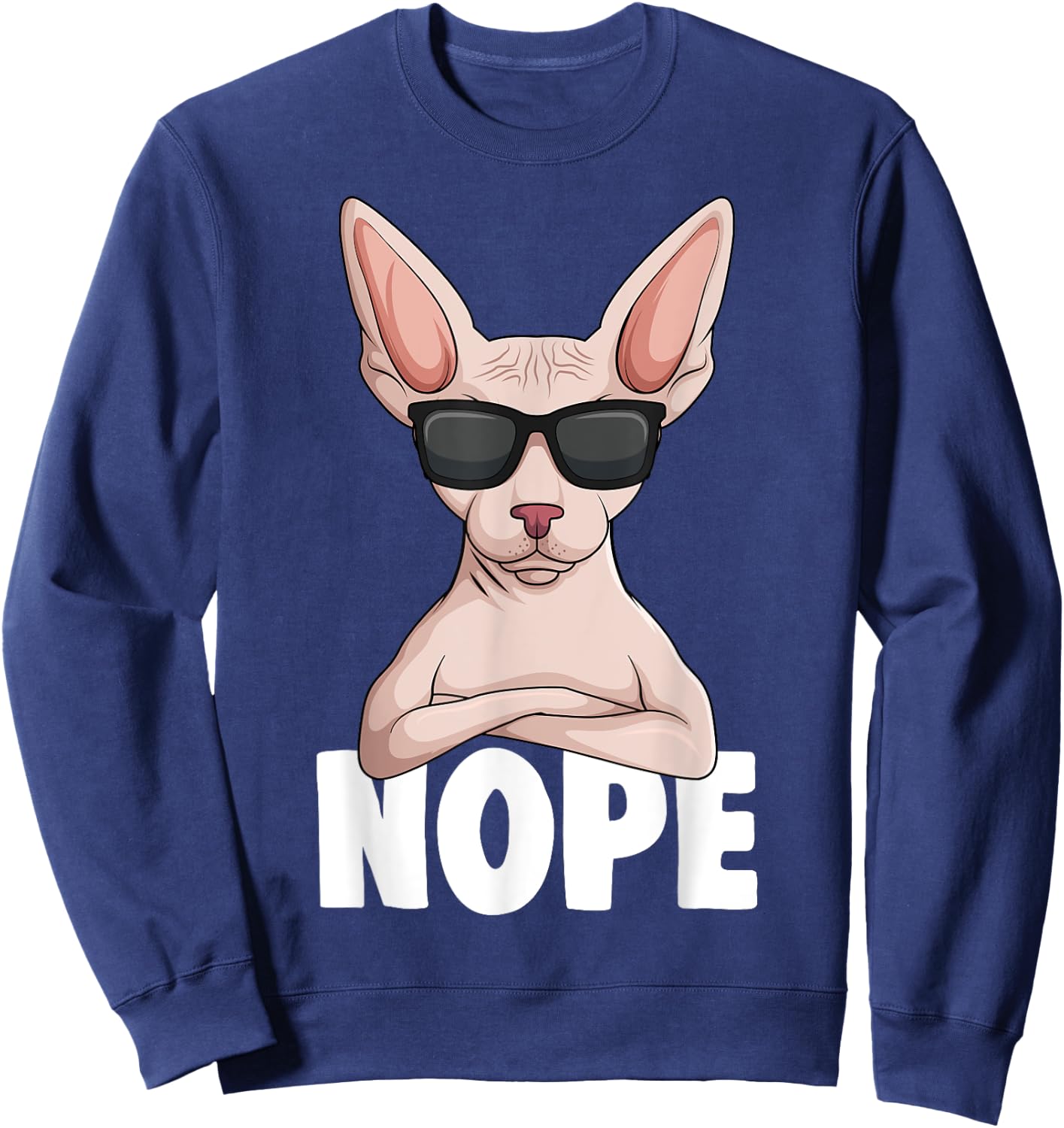 Sphynx Cat Sphinx Hairless Cat Sweatshirt - Sweatshirt | Navy
