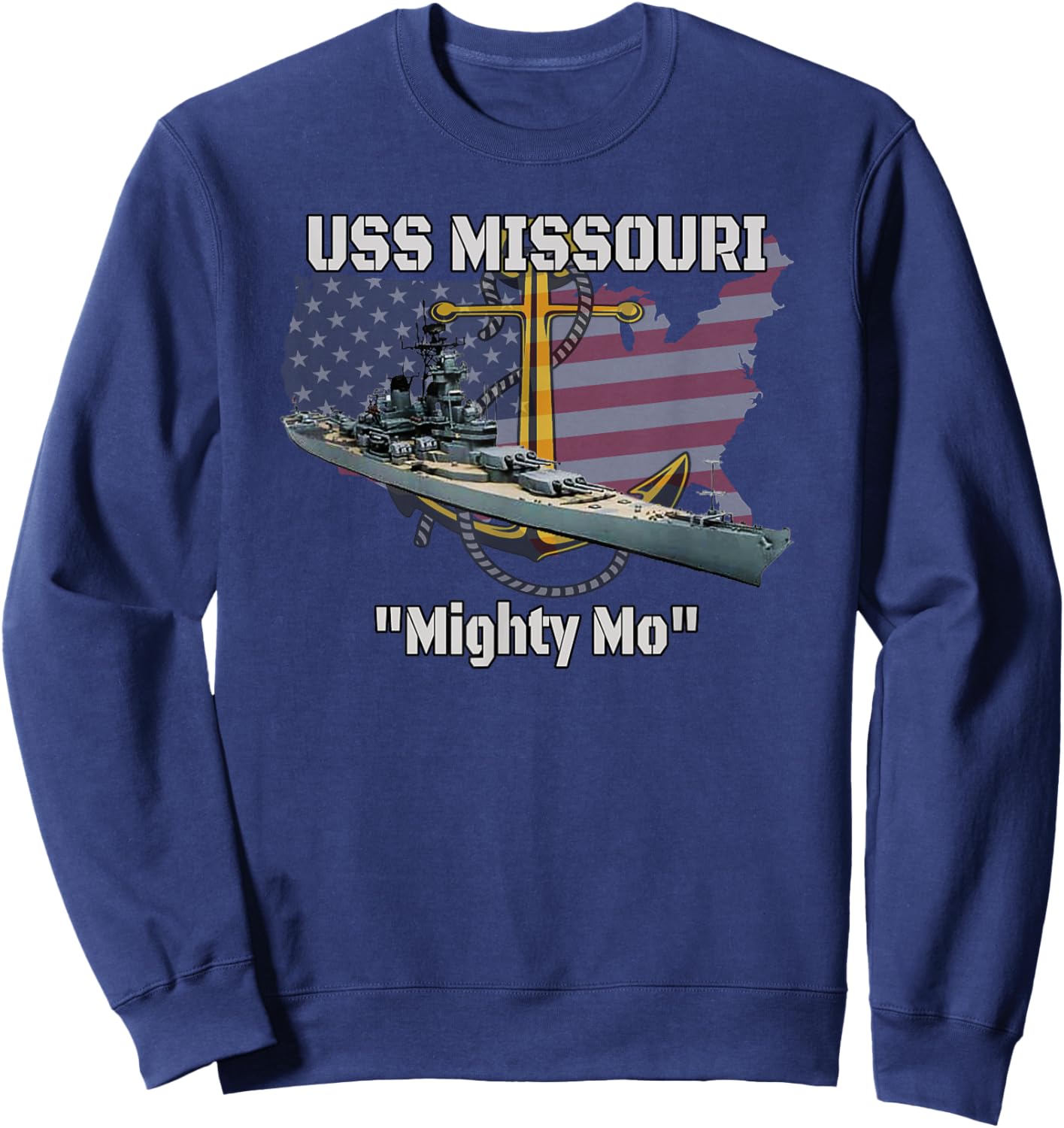 USS Missouri BB-63 Battleship Veterans Day Warship Father Sweatshirt - Sweatshirt | Navy