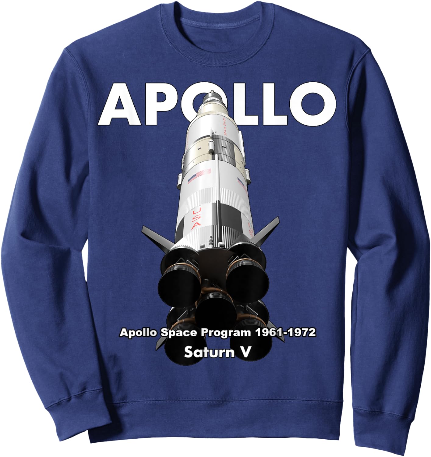 Apollo Saturn V Moon Rocket Sweatshirt - Sweatshirt | Navy