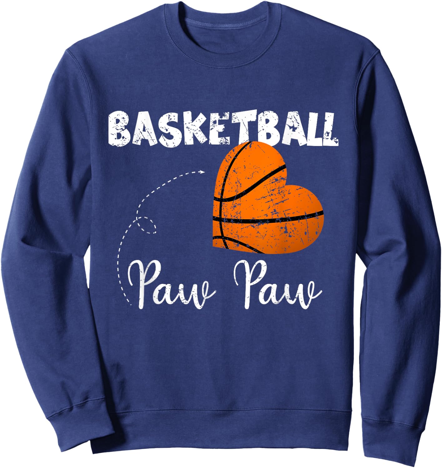 Cute Basketball Heart Basketball Paw Paw Sweatshirt - Sweatshirt | Navy