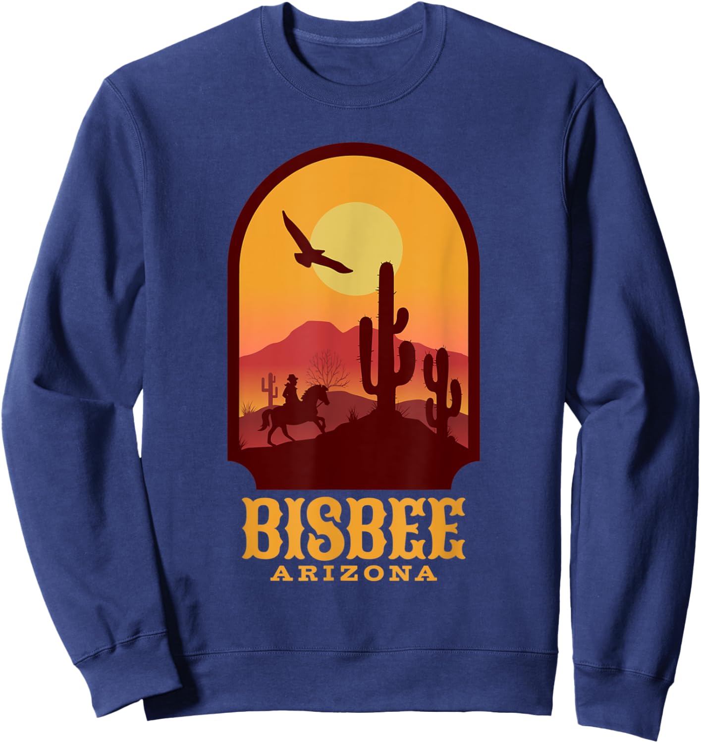 Yellow Sunset in Bisbee Arizona Sweatshirt - Sweatshirt | Navy