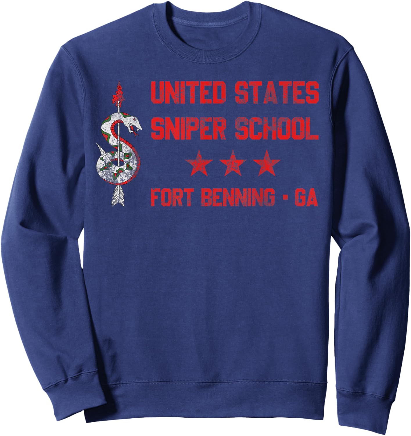 Sniper School Fort Benning 3-16 CAV Armor US Army Sweatshirt - Sweatshirt | Navy
