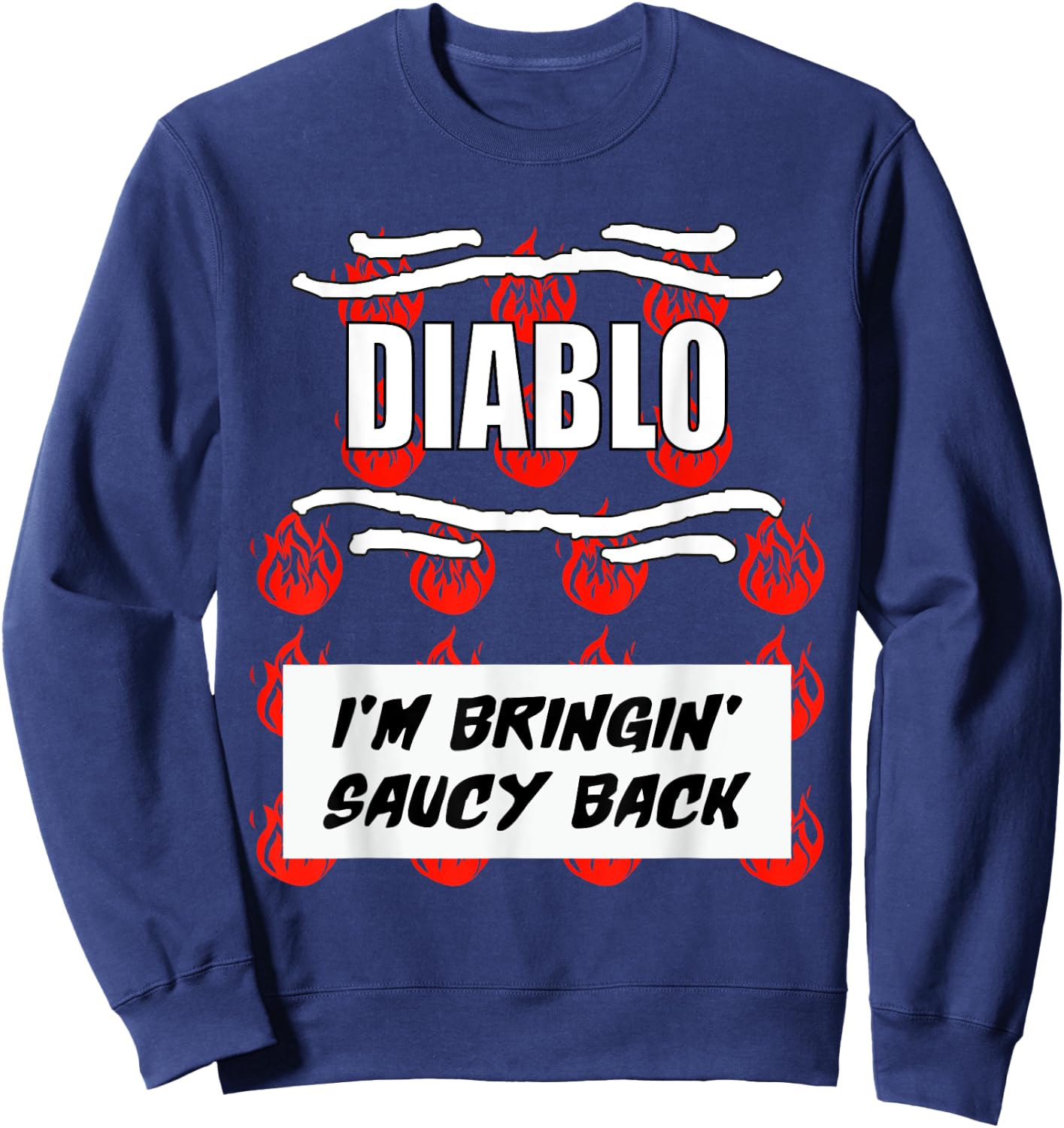 HOT SAUCES Group Halloween Costumes Taco DIABLO SAUCE Sweatshirt - Sweatshirt | Navy