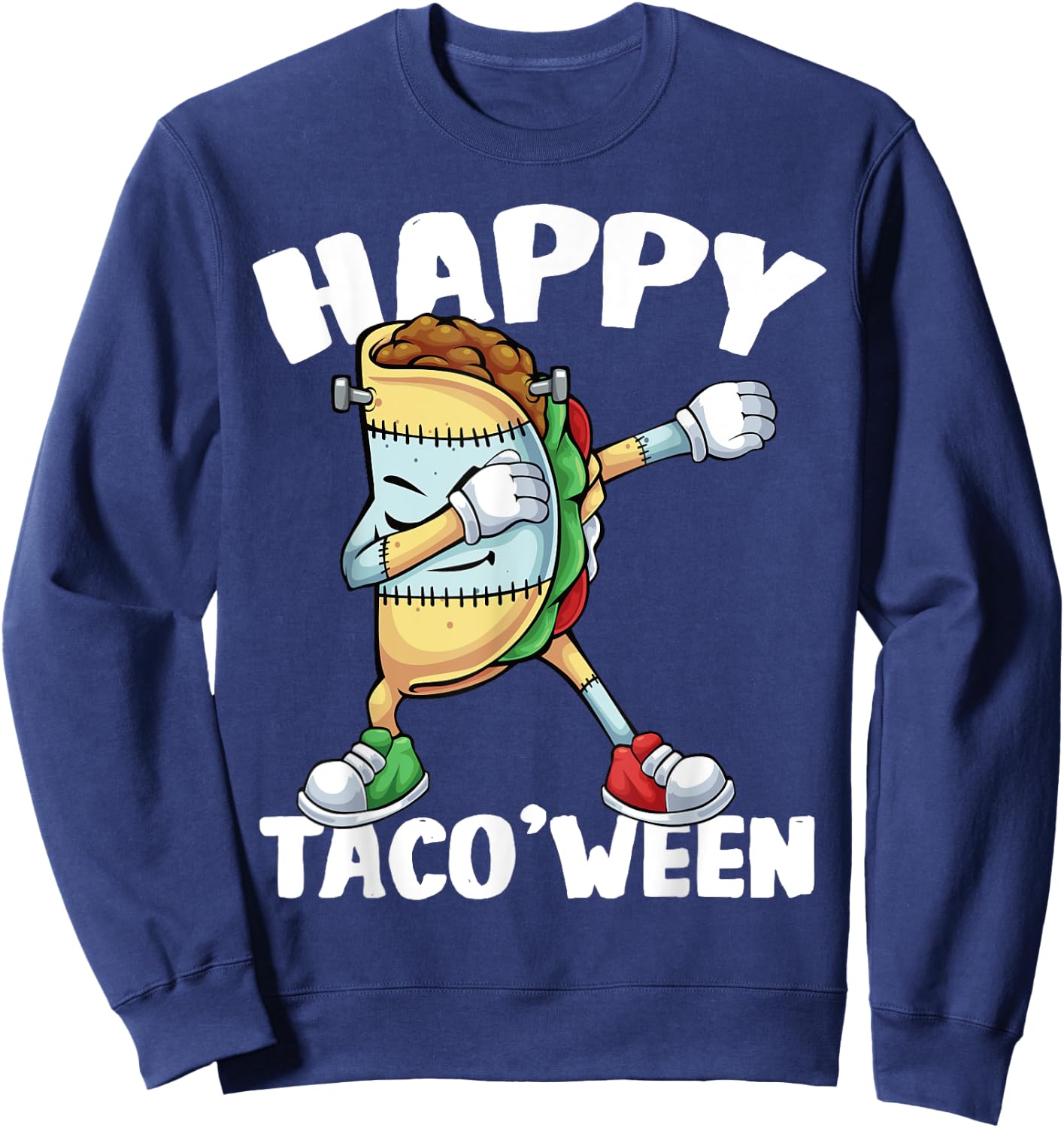 Happy Taco'Ween Spooky Taco Monster Halloween Boys Kids Sweatshirt - Sweatshirt | Navy
