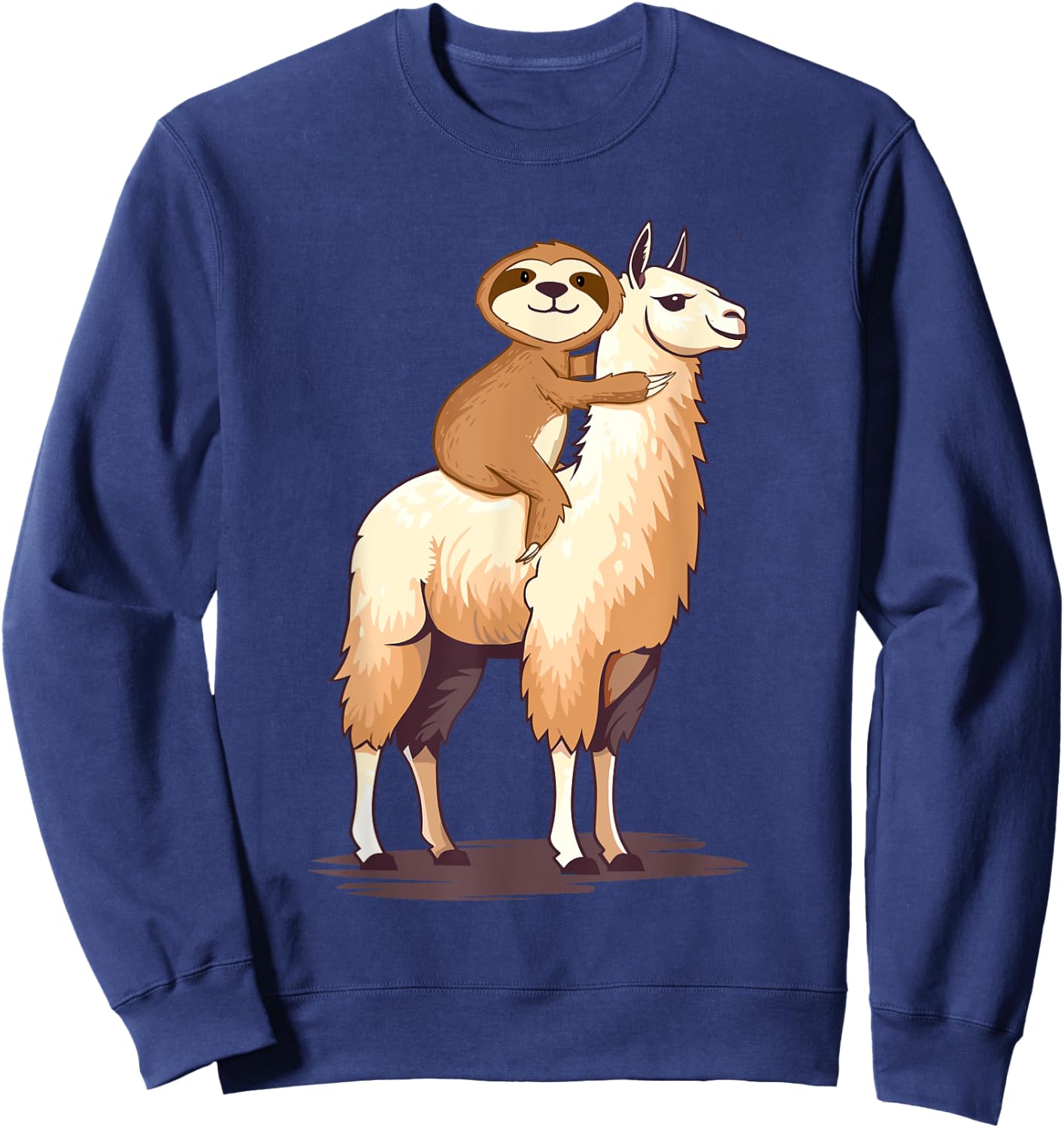 Riding Sloth - Wildlife Llama Animal Nature Lover Zookeeper Sweatshirt - Sweatshirt | Navy