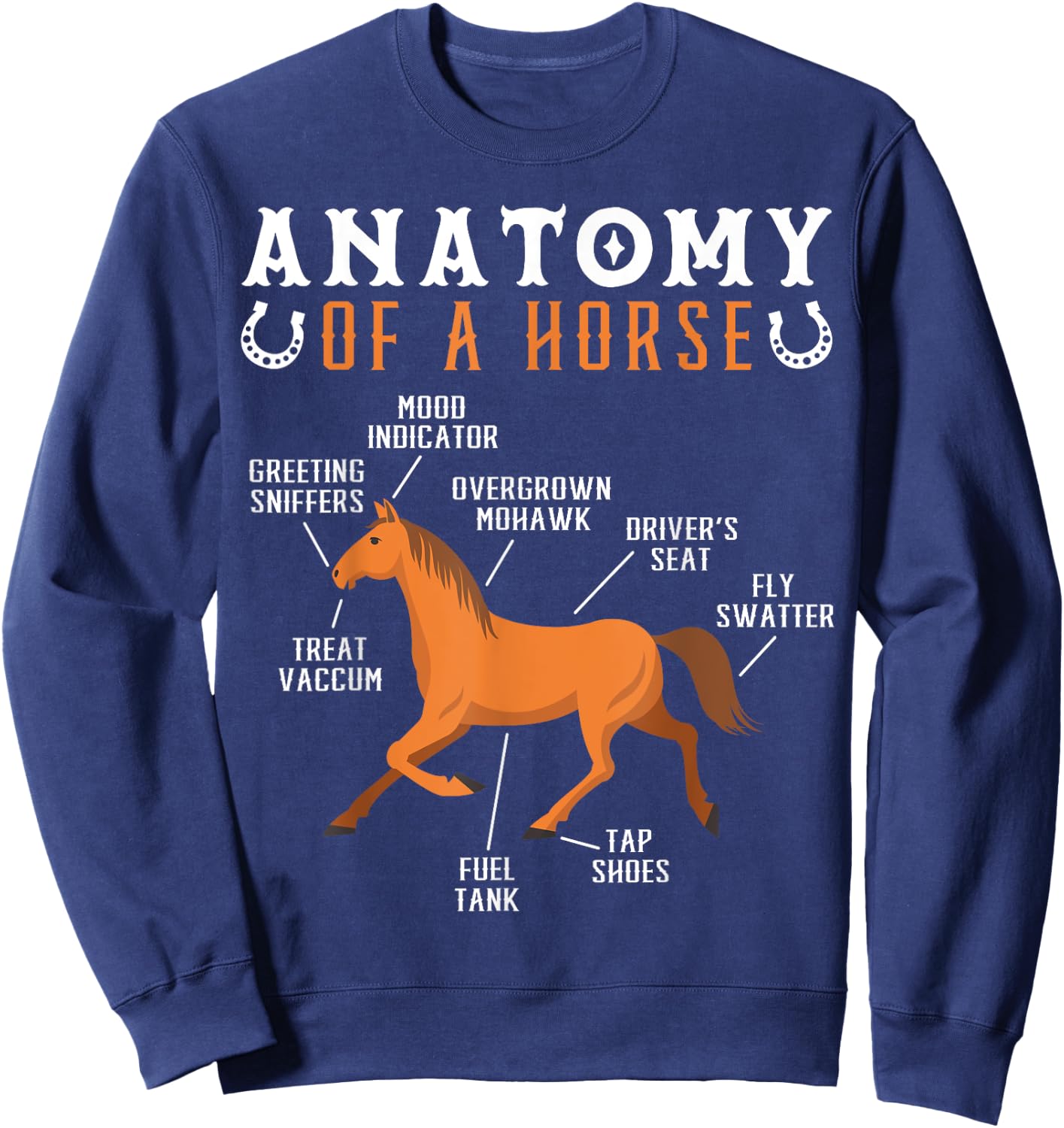 Equestrian Riding Anatomy Of A Horse Lover Sweatshirt - Sweatshirt | Navy