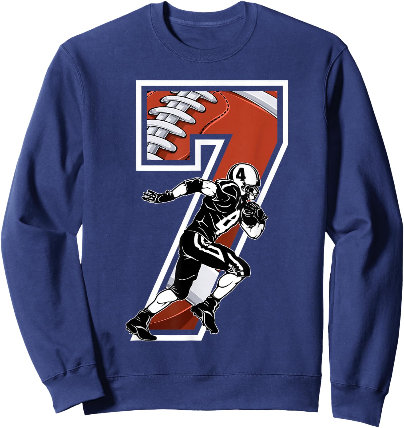 I'm 7 Years Old Football Player 7th Birthday Boys Kids Sweatshirt - Sweatshirt | Navy