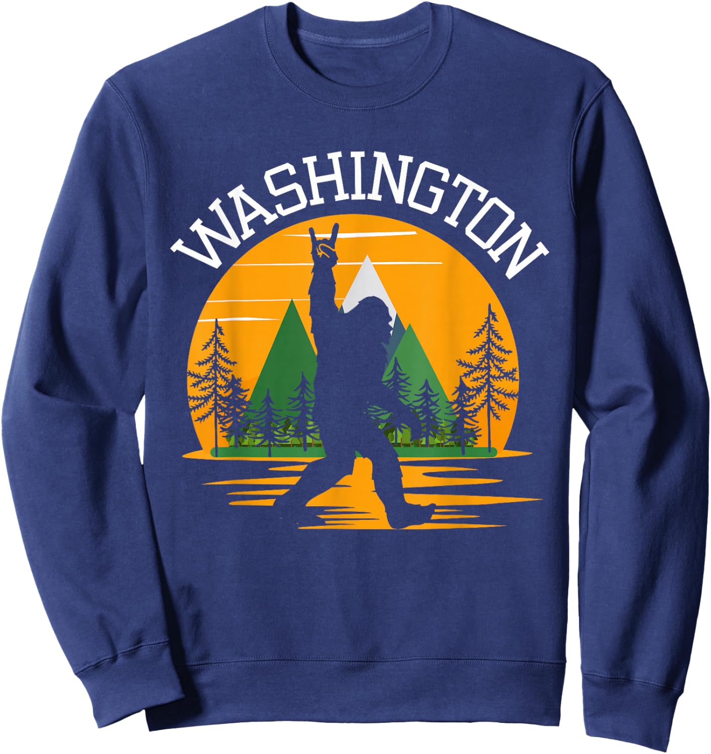 Washington US State Bigfoot Sasquatch Sweatshirt - Sweatshirt | Navy