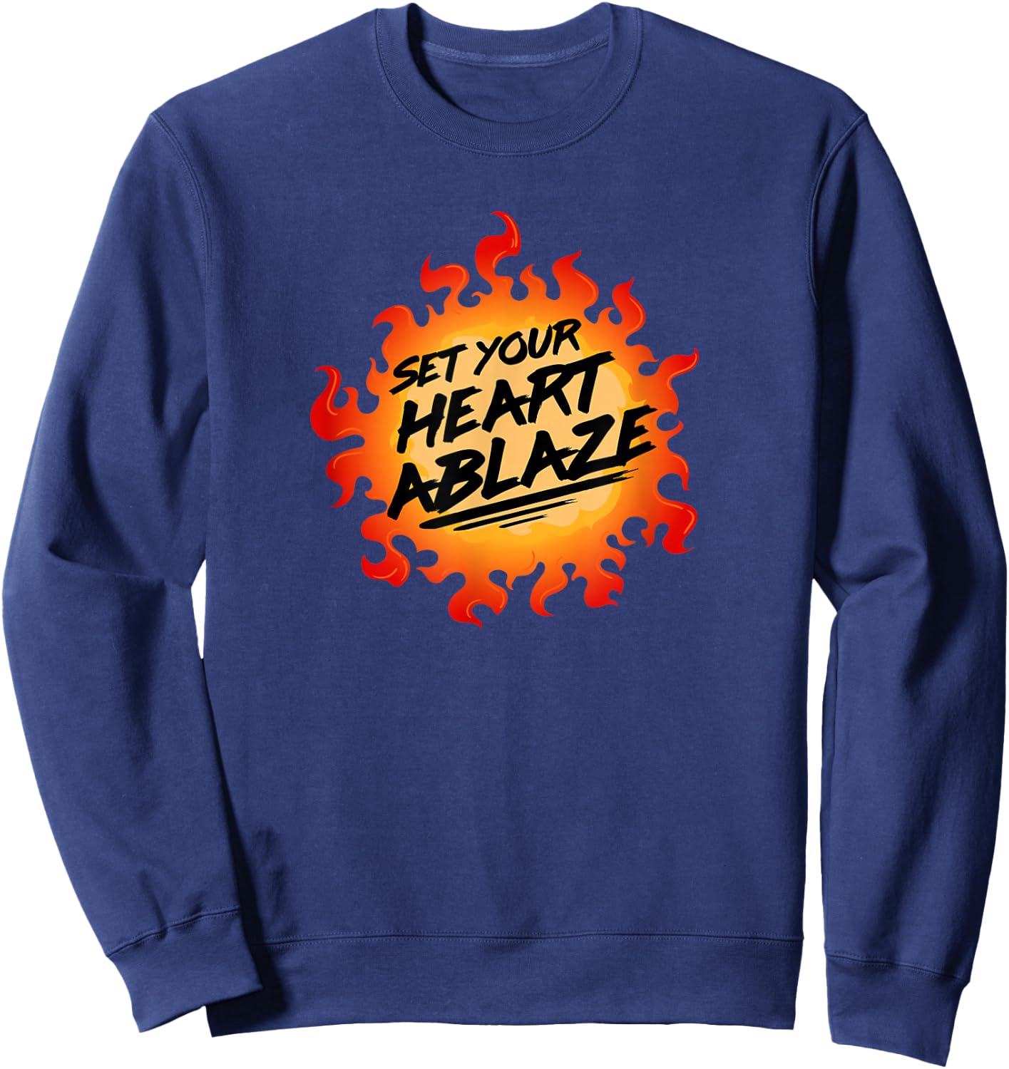 Set Your Heart Ablaze Sweatshirt - Sweatshirt | Navy