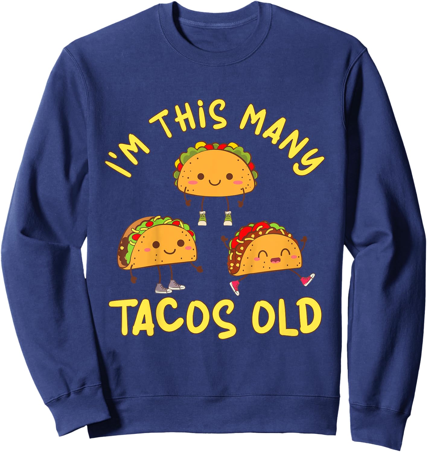 Kids 3 Years Old Boy Tacos Old 3rd Birthday Kids Sweatshirt - Sweatshirt | Navy