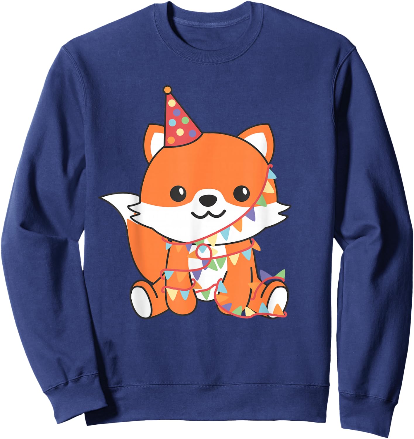 Fox for Birthday for Children a Birthday Fox Sweatshirt - Sweatshirt | Navy