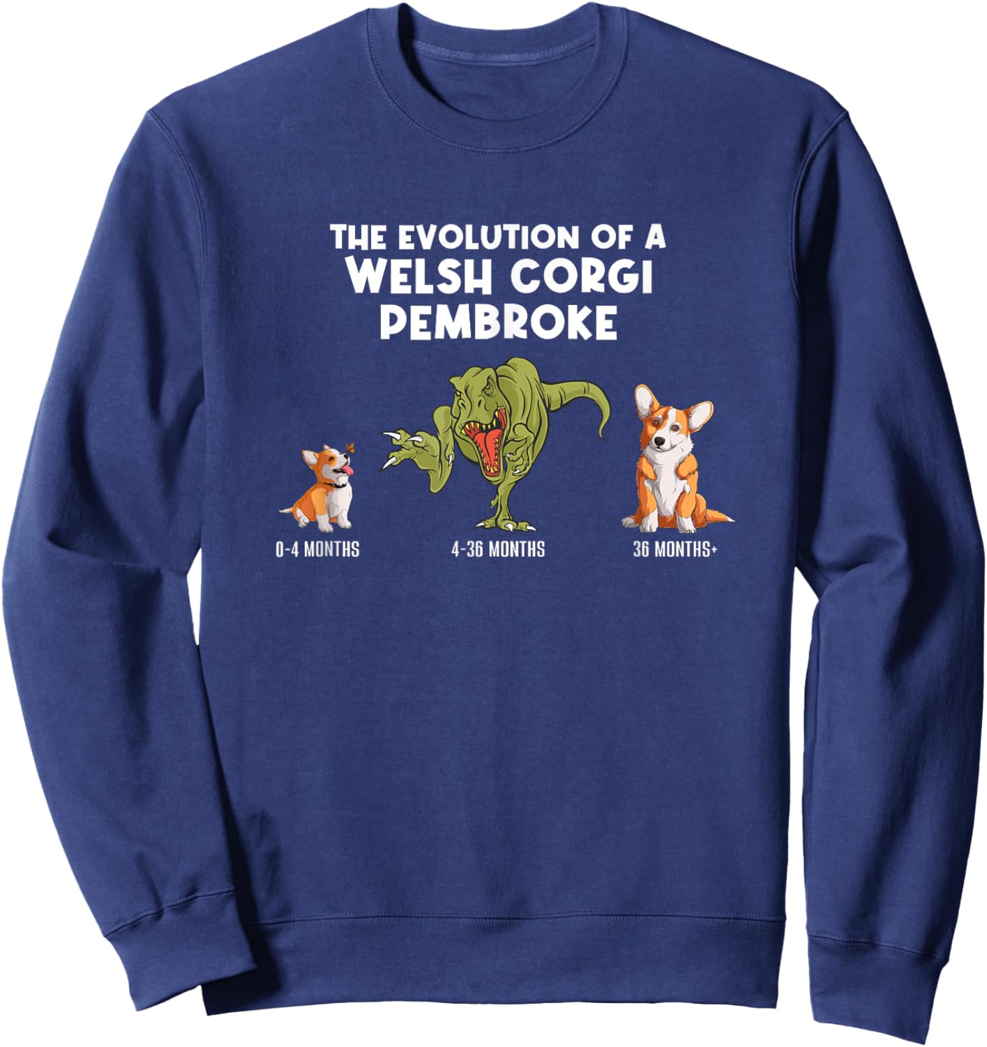 The Evolution Of A Welsh Corgi Pembroke Funny Corgi Sweatshirt - Sweatshirt | Navy