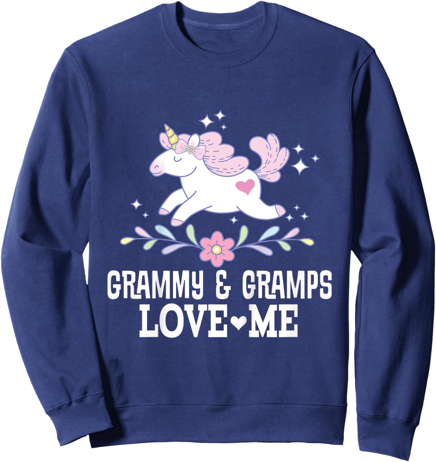 Grammy and Gramps Love Me Grandchild Unicorn Sweatshirt - Sweatshirt | Navy