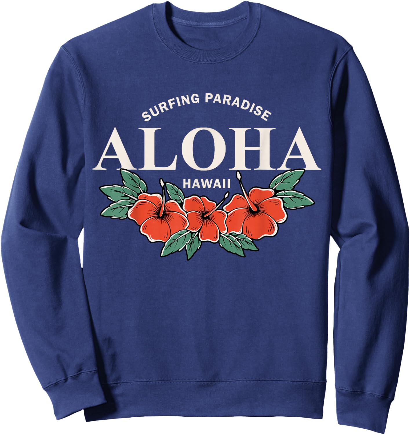 Surfing Paradise Aloha Hawaii Sweatshirt - Sweatshirt | Navy