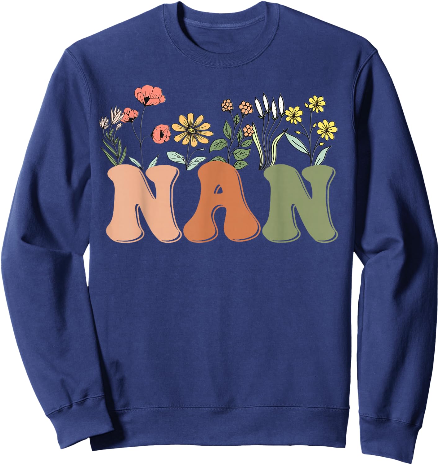 Wildflowers Nan Floral Mother's Day Nan Sweatshirt - Sweatshirt | Navy
