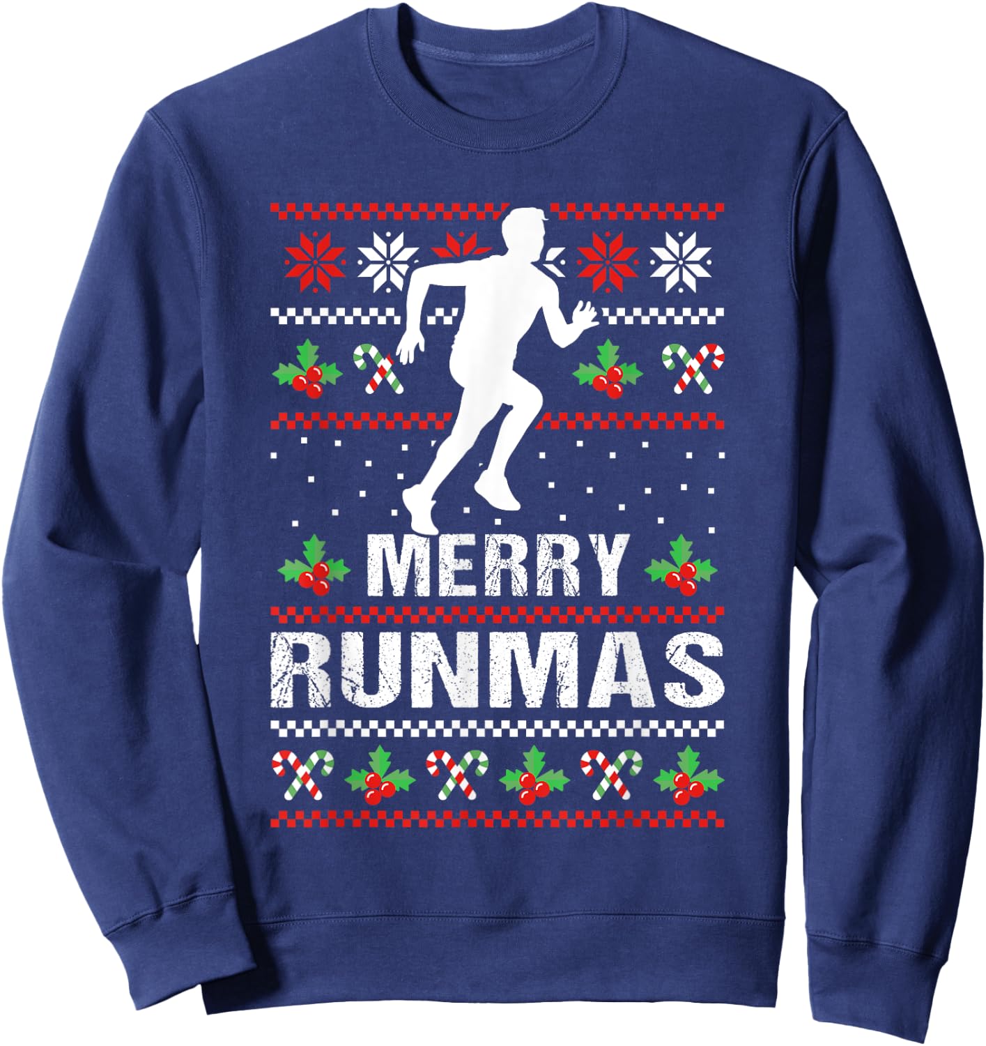 Marathon Merry Runmas Xmas Runner Sweatshirt - Sweatshirt | Navy
