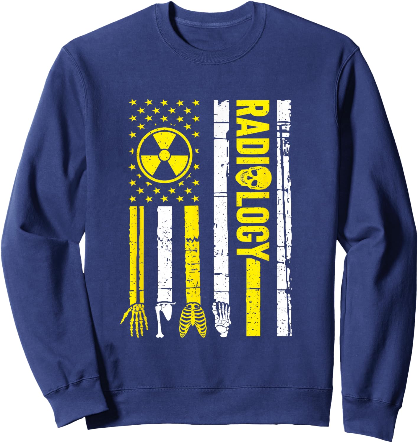 Radiology Flag Radiographer Xray Technician Rad Tech Sweatshirt - Sweatshirt | Navy