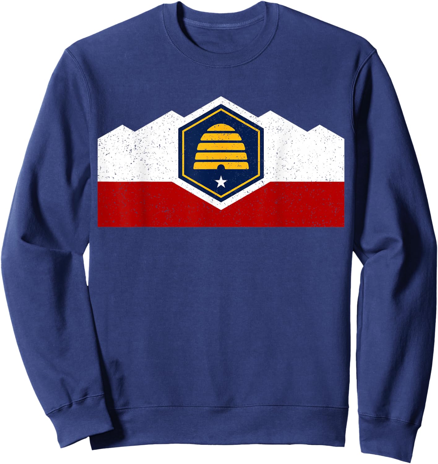 State Flag of Utah New 2024 Beehive Design Sweatshirt - Sweatshirt | Navy