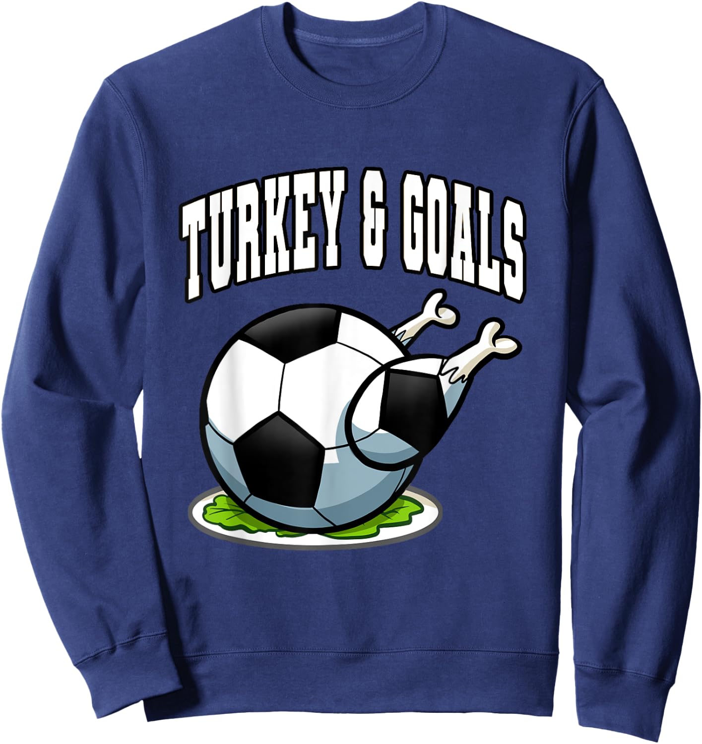 Thanksgiving Soccer Turkey Goals Men Boys Sweatshirt - Sweatshirt | Navy
