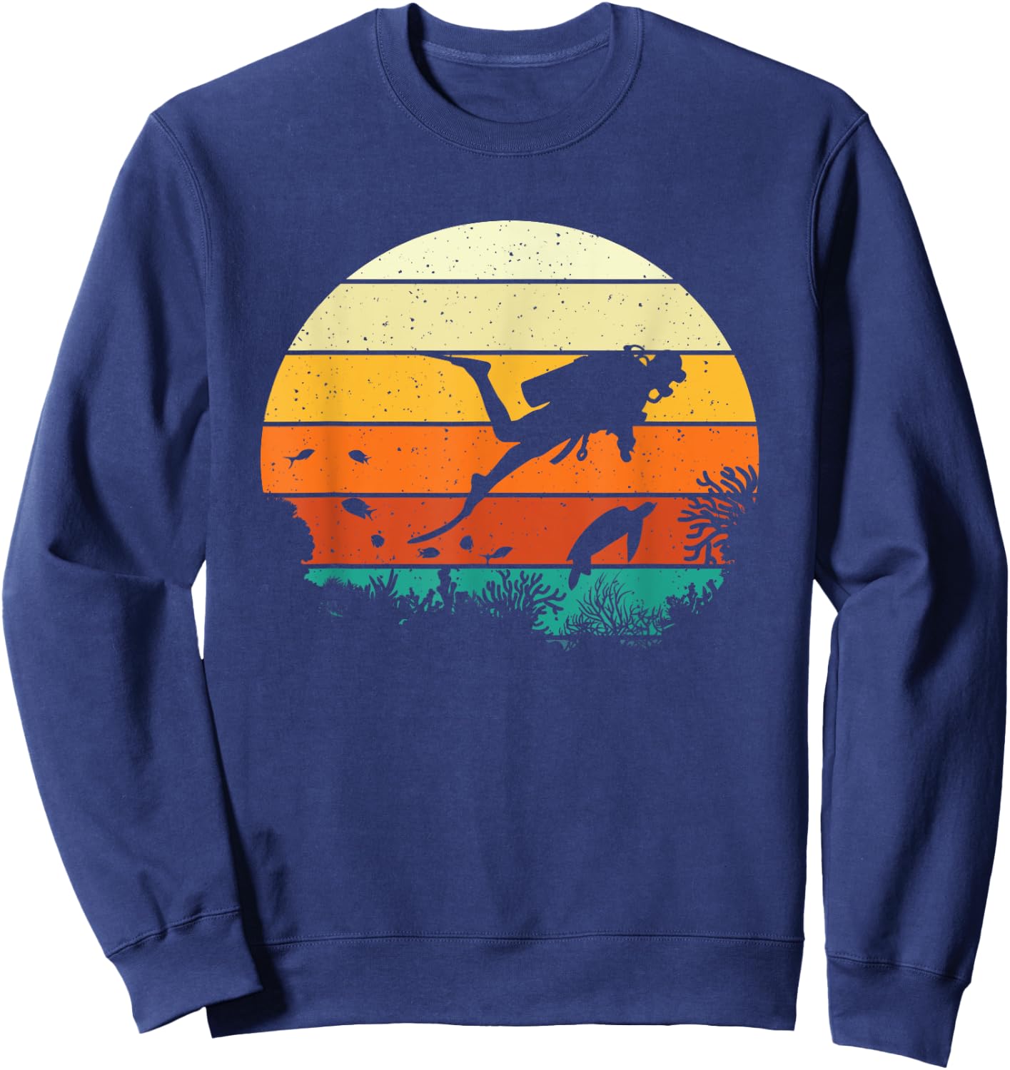 Retro Vintage Scuba Diver - Scuba Diving Ocean Sweatshirt - Sweatshirt | Navy