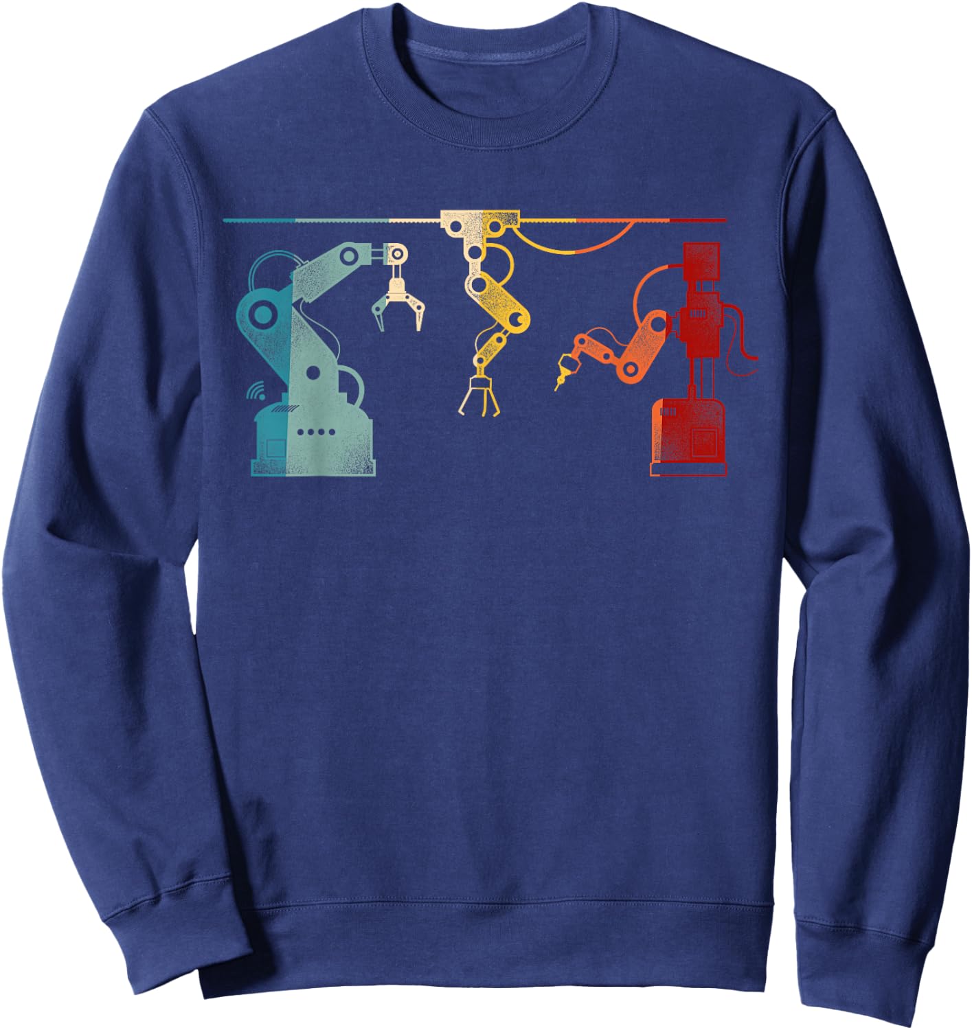 Robot Robotics Engineer Retro Vintage Sweatshirt - Sweatshirt | Navy