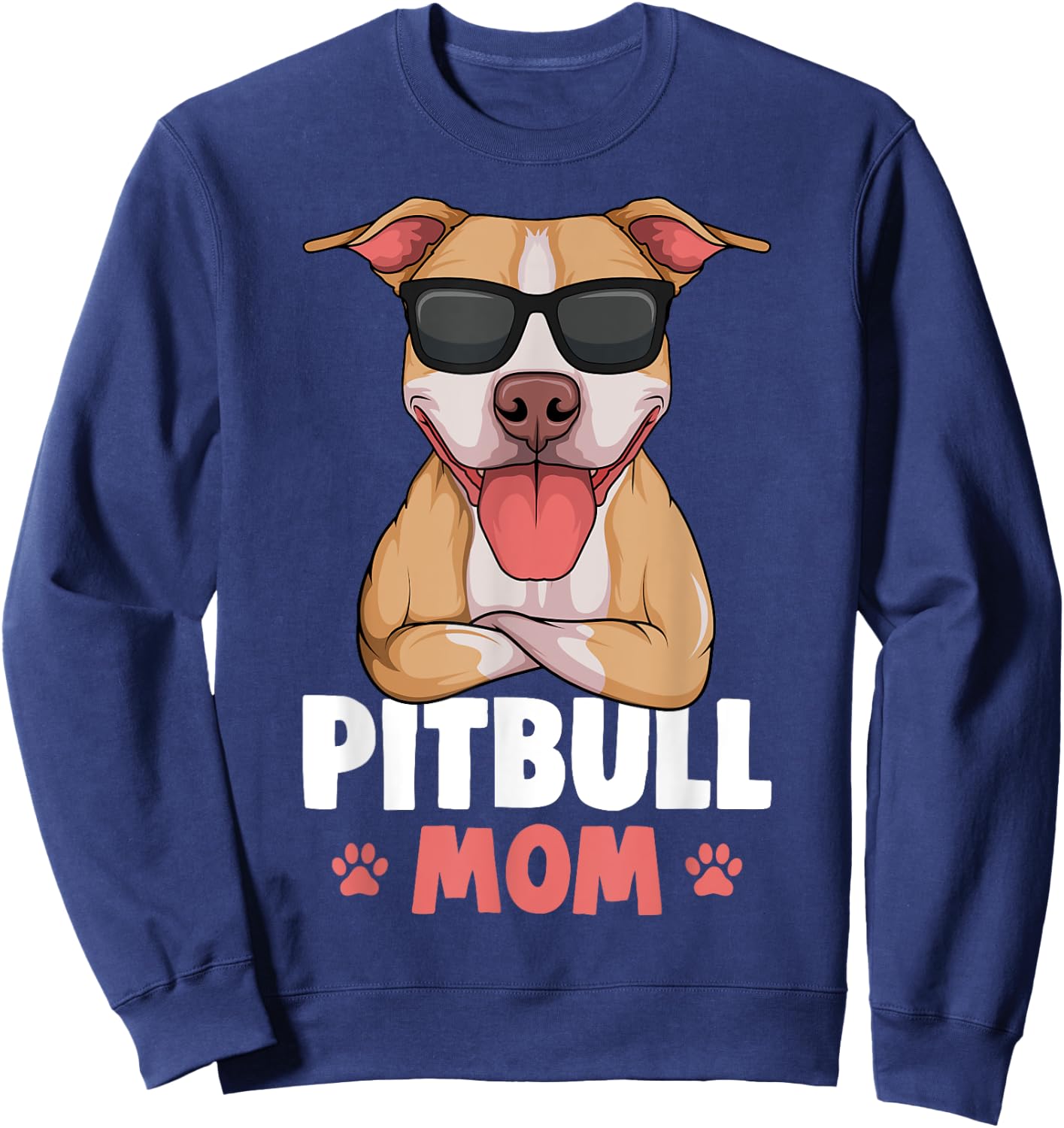 Pitbull Mom Pittie Dog Women Sweatshirt - Sweatshirt | Navy