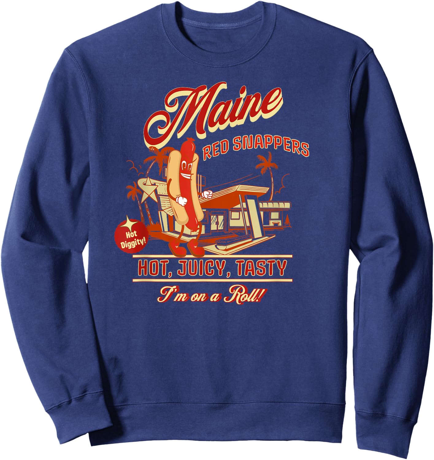 Maine Red Snappers. Best Hot Dog Ever! Women Girls Kids Sweatshirt - Sweatshirt | Navy