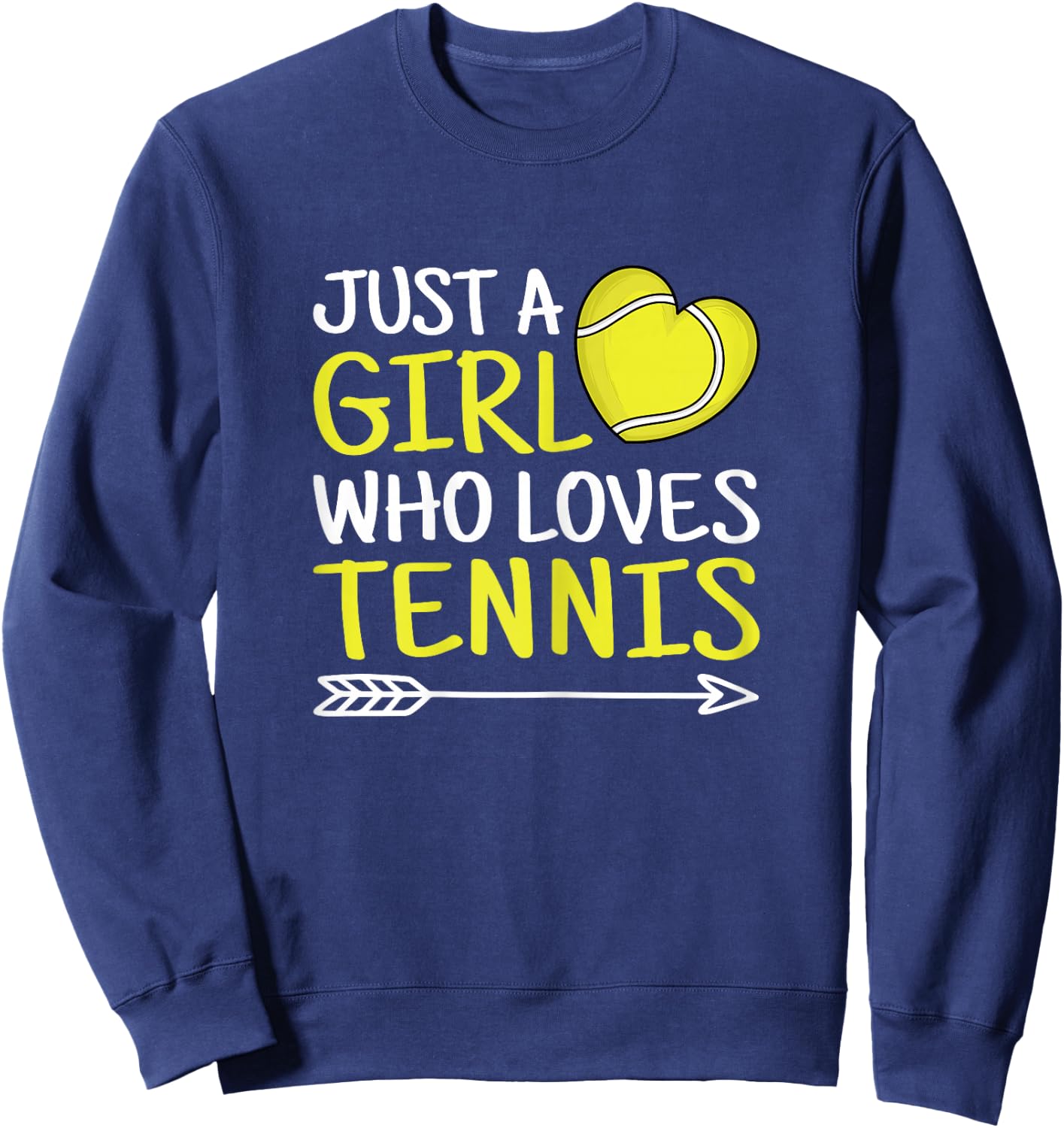 Just A Girl Who Loves Tennis Cute Tennis Lover Girls Kids Sweatshirt - Sweatshirt | Navy