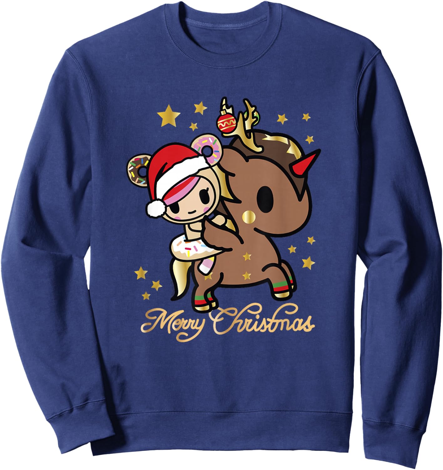 Tokidoki Christmas Merry Christmas Donutella Naughty Or Nice Sweatshirt - Sweatshirt | Navy