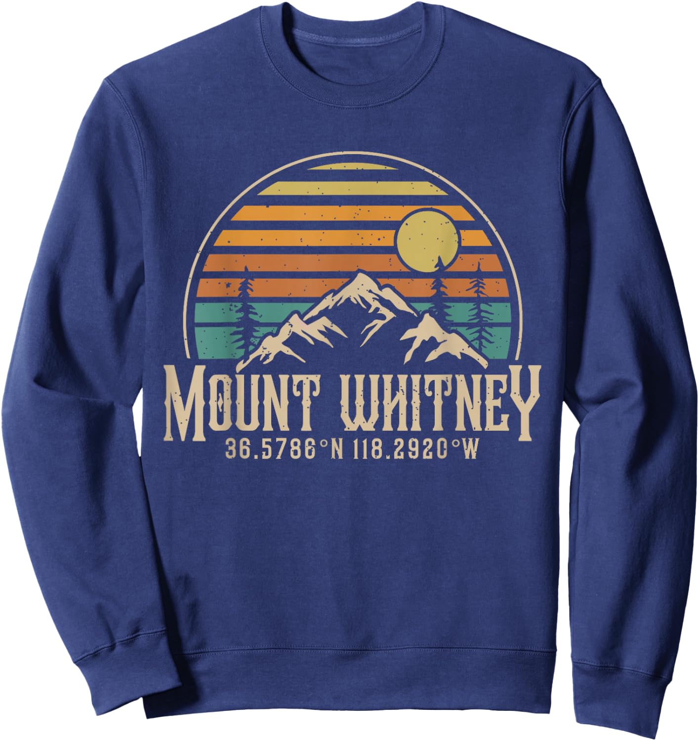 Mountain Mt. Whitney California Hiking Camping Mount Whitney Sweatshirt - Sweatshirt | Navy