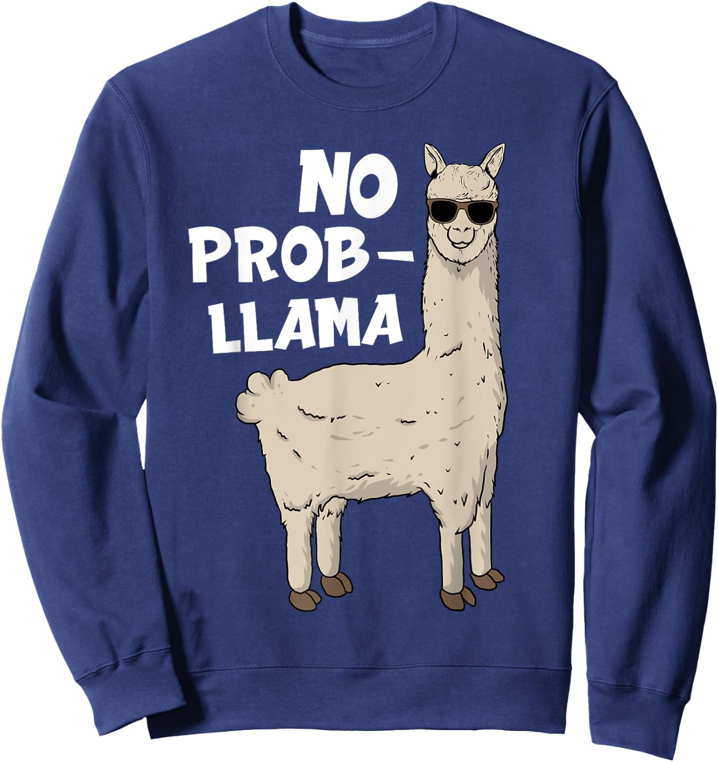 Funny Llama Design Women Kids Llama Alpaca Animal Sweatshirt - Sweatshirt | Navy