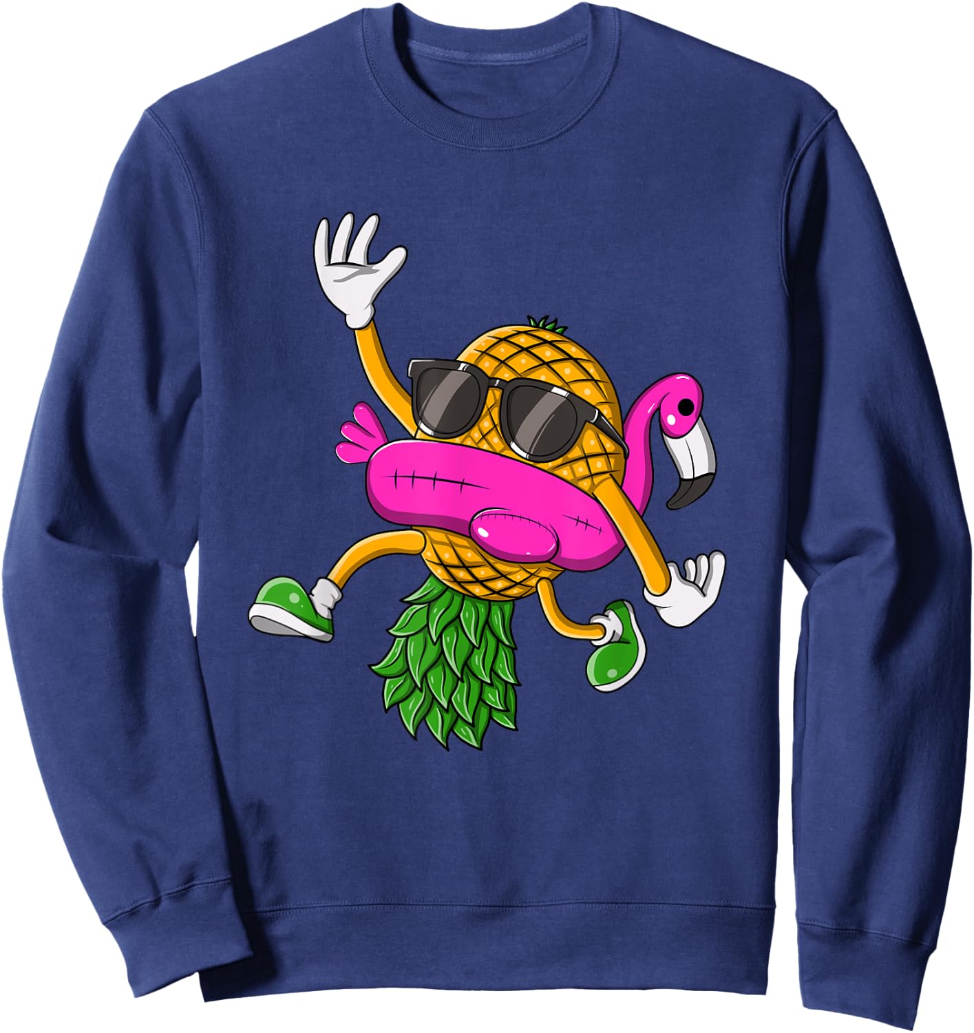 Upside Down Pineapple Swinger Flamingo Women Sweatshirt - Sweatshirt | Navy