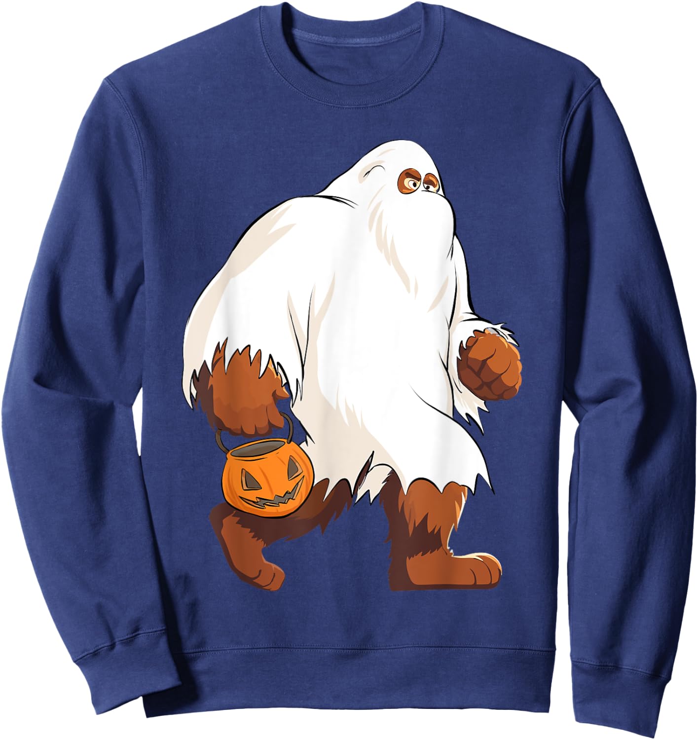 Funny Bigfoot Ghost Halloween Costume Sweatshirt - Sweatshirt | Navy