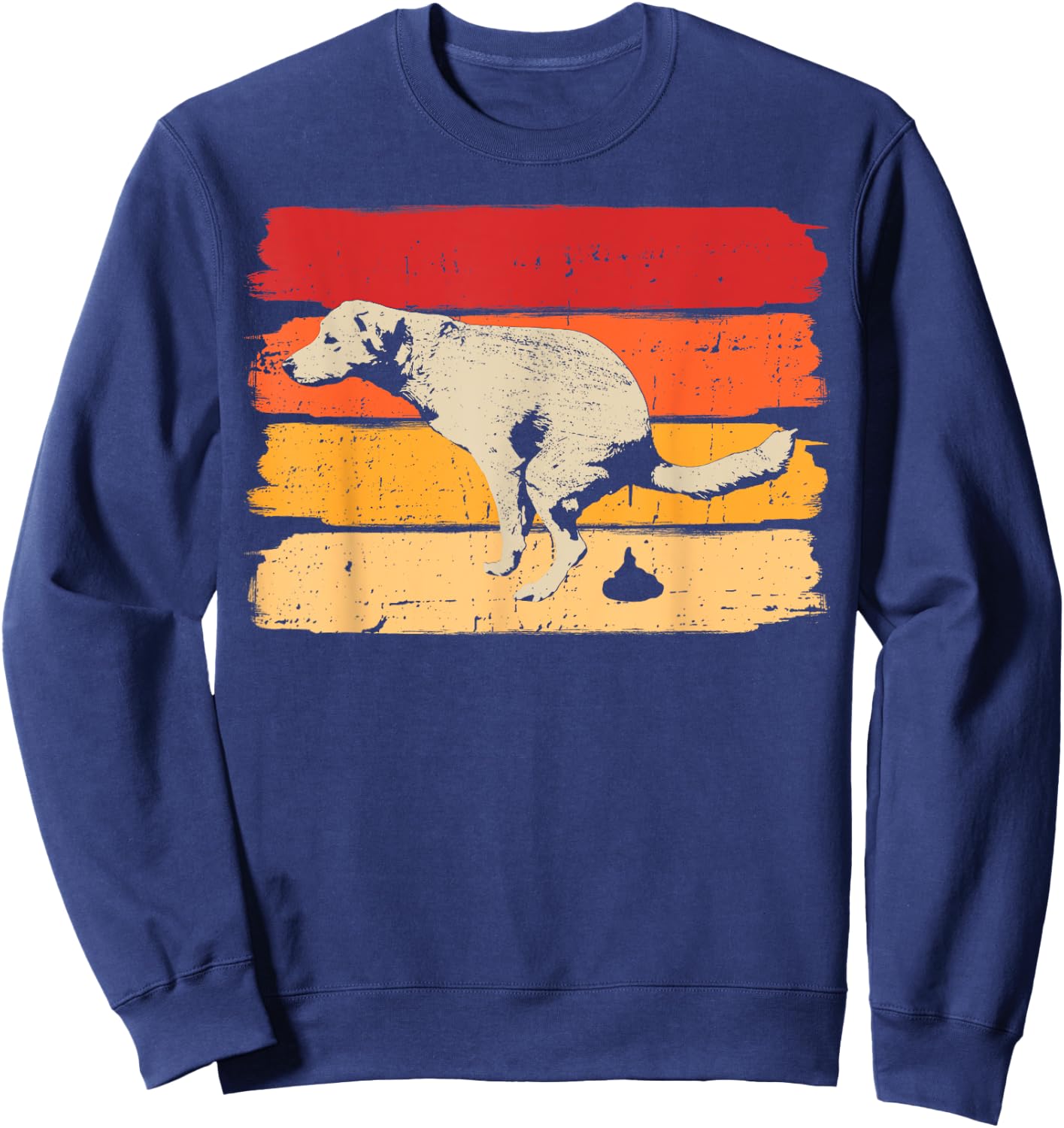 Retro Dog Pooping Pet Walking for Canine Owner Women Sweatshirt - Sweatshirt | Navy