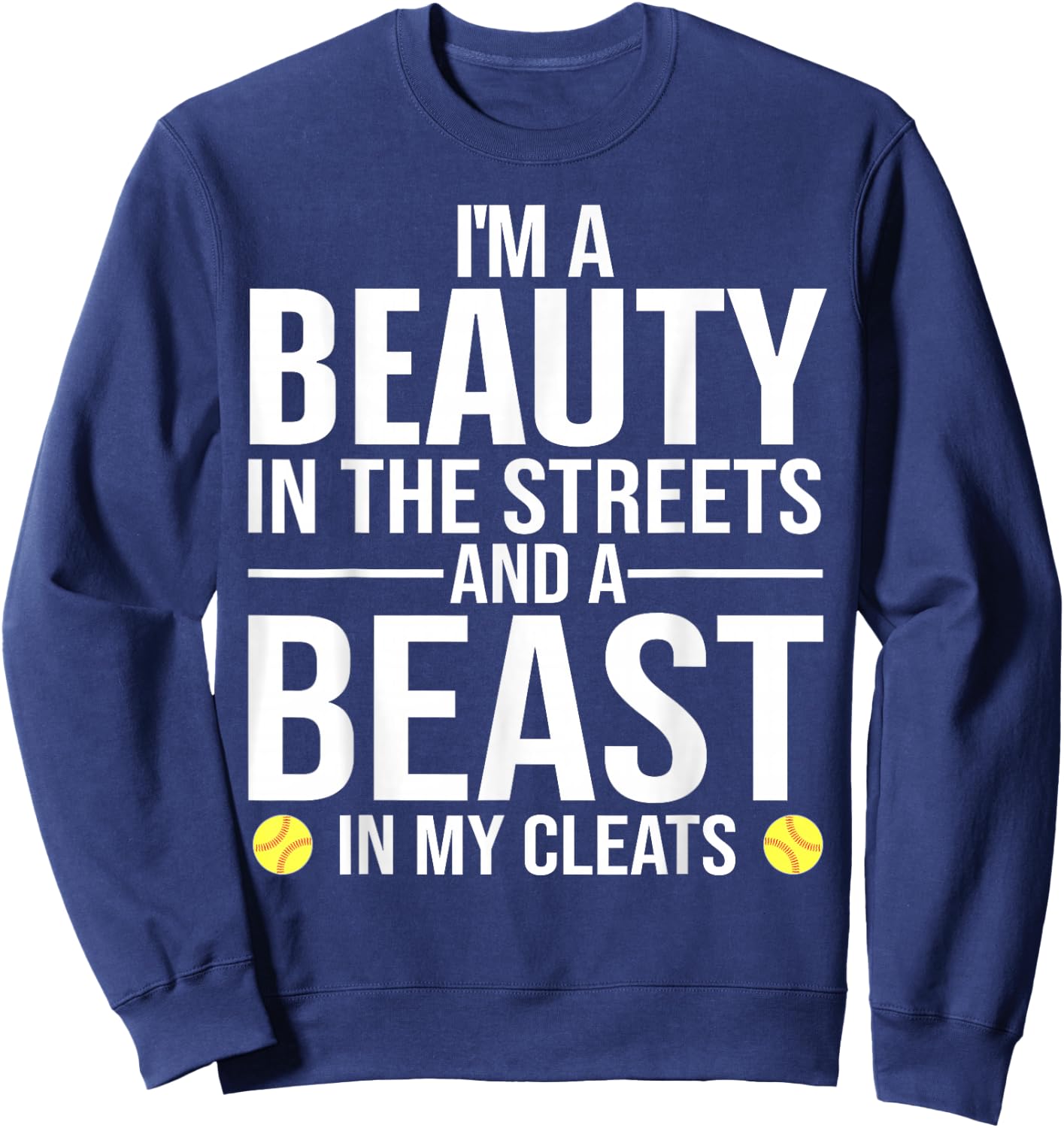 Funny Softball Design Girls Softball Team Player Sweatshirt - Sweatshirt | Navy