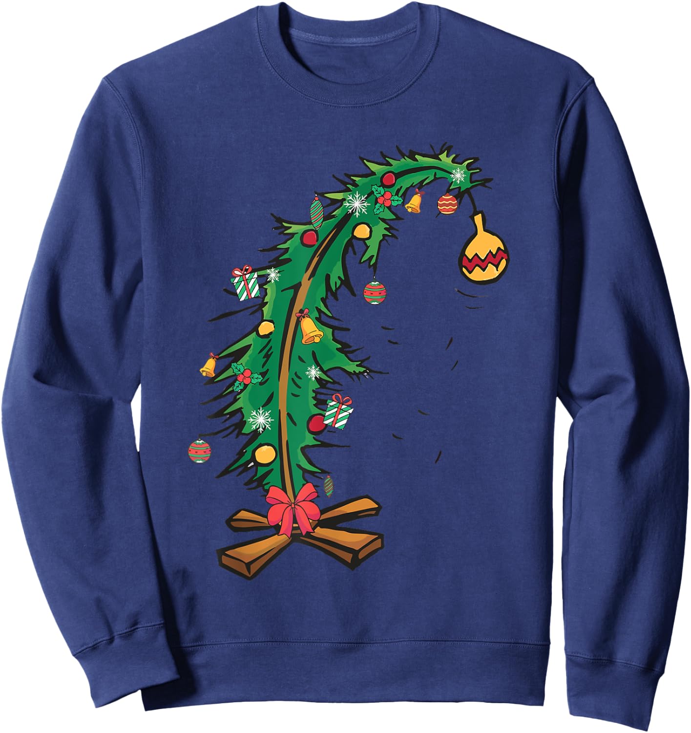 Christmas Tree With Led Light Pine Tree Xmas Light Camping Sweatshirt - Sweatshirt | Navy