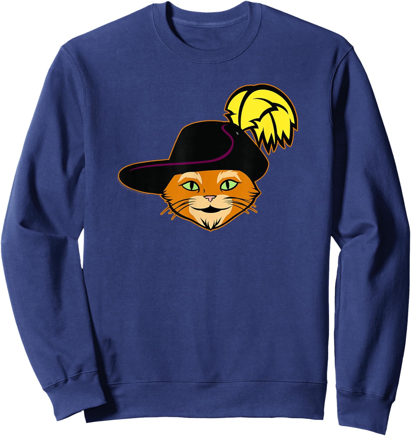 Shrek Puss in Boots Big Face Silhouette Sweatshirt - Sweatshirt | Navy