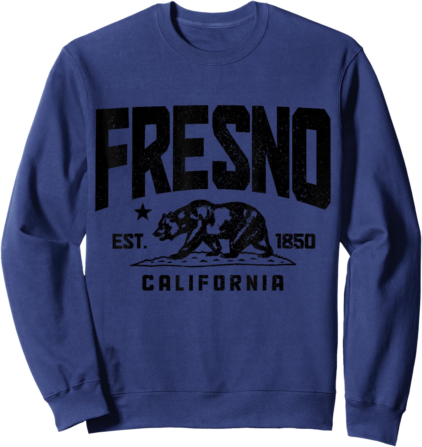 Fresno California Est. 1850 Pride Vintage Sweatshirt - Sweatshirt | Navy