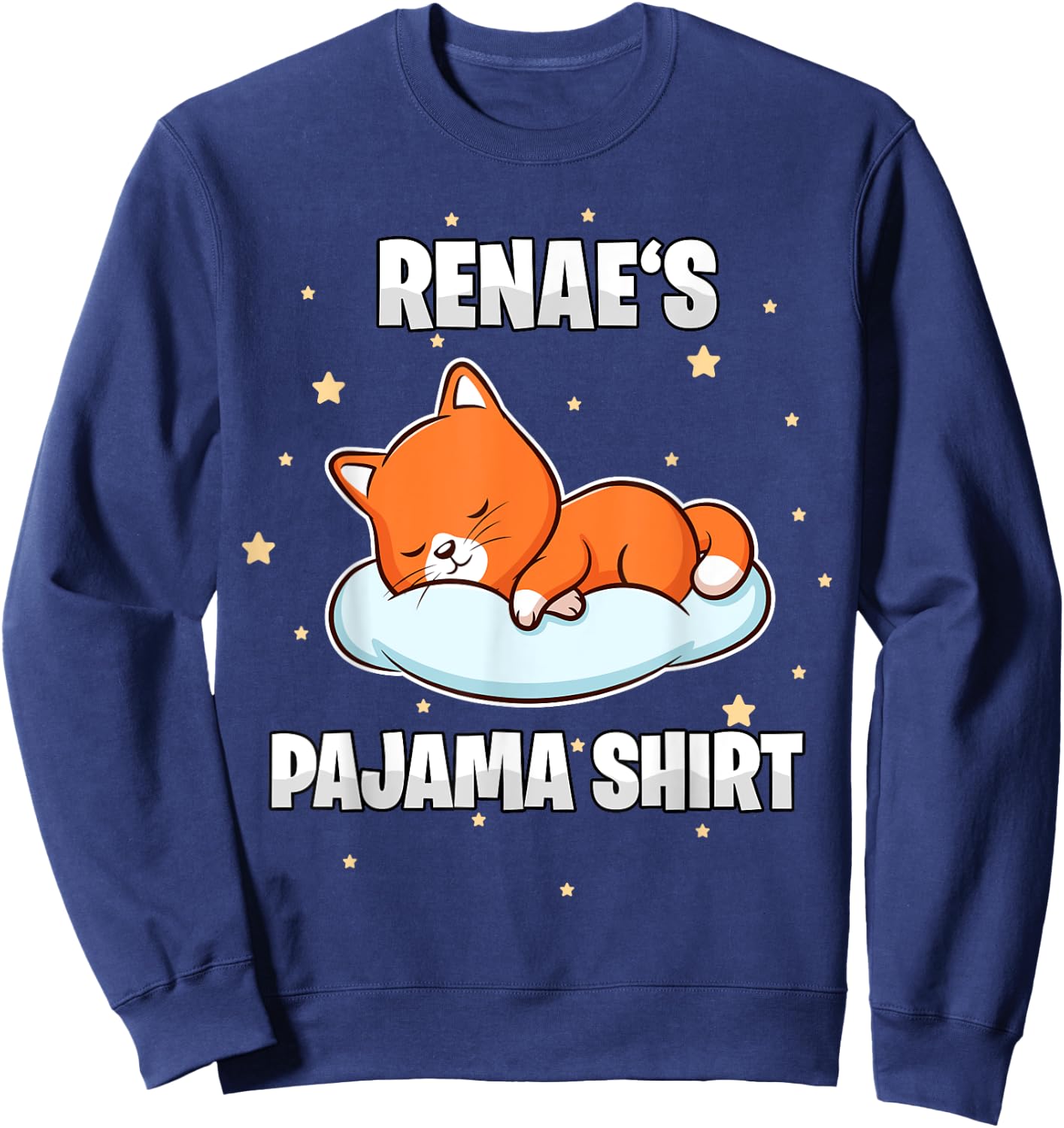 Renae's Pajama Shirt - Personalized Sleeping Sweatshirt - Sweatshirt | Navy