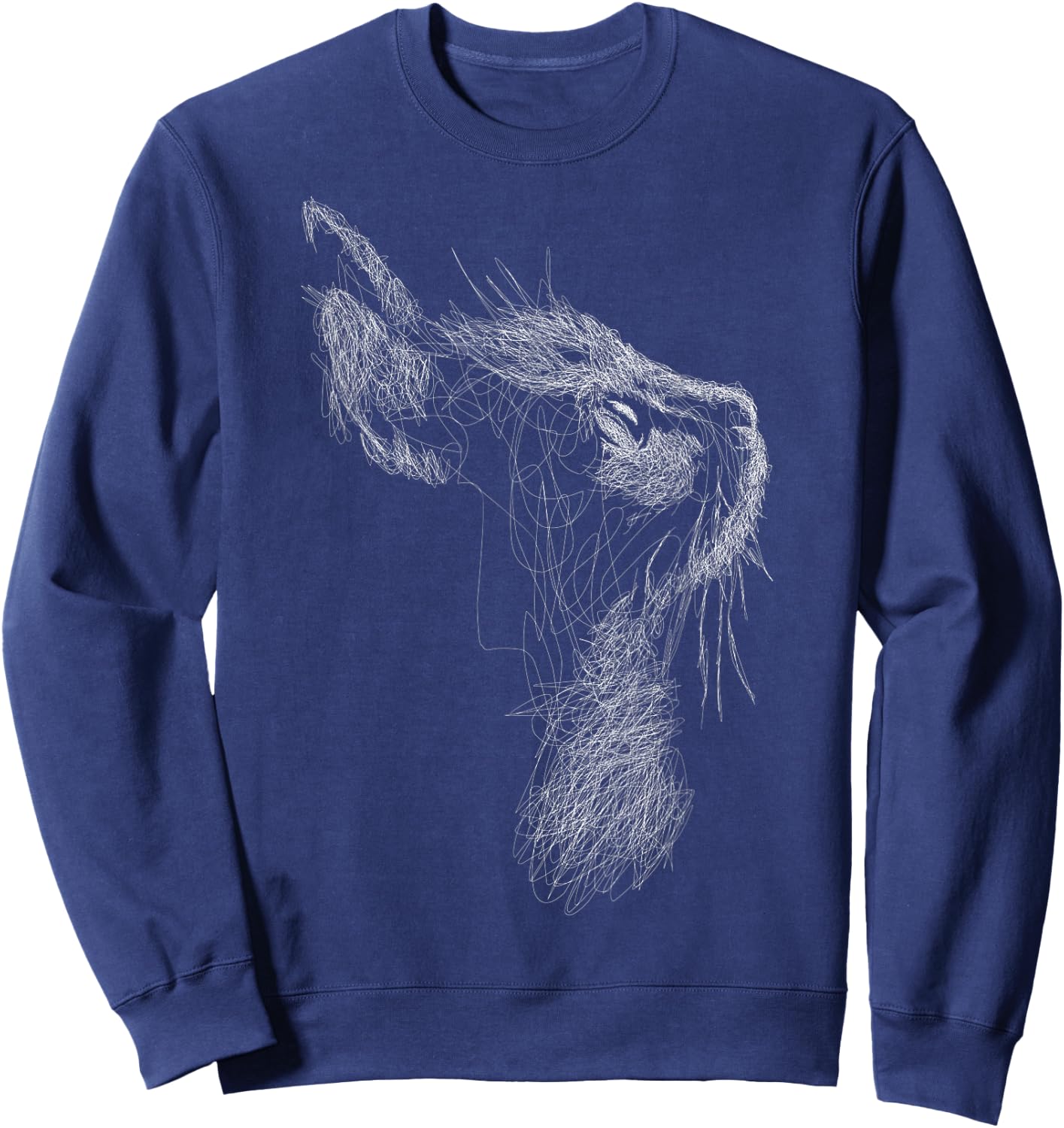 Cute Cat scribble art sketch for kitten lover Kitty cats Women Girls Kids Sweatshirt - Sweatshirt | Navy