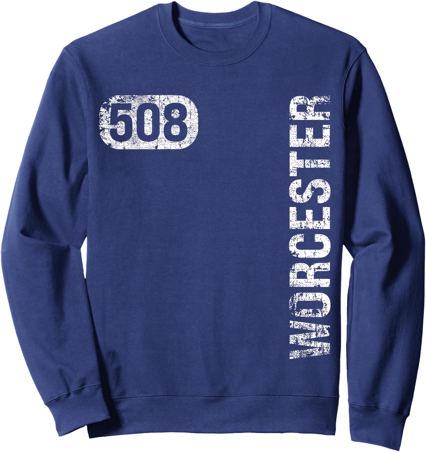 Worcester Massachusetts 508 Area Code Vintage Retro Sweatshirt - Sweatshirt | Navy