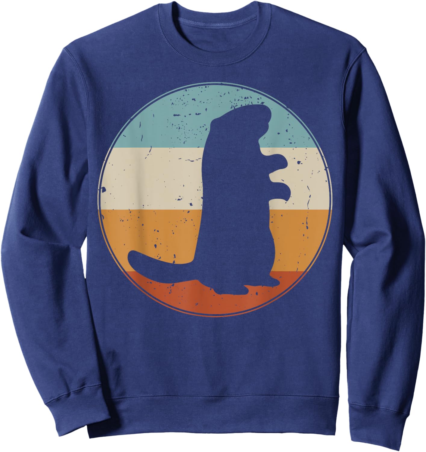 Groundhog Retro Vintage Funny Rodent Woodchuck Lovers Sweatshirt - Sweatshirt | Navy